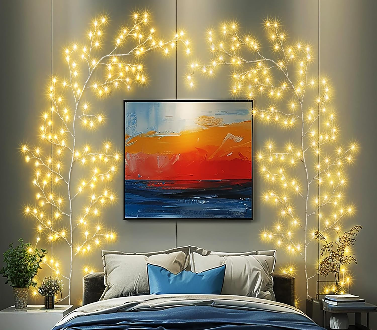 160LED Plug in Vines Lights Room Decor with Remote,Indoor Home Artificial Pla…