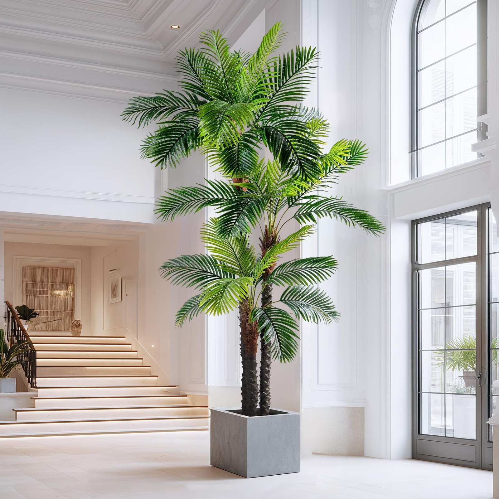 9.1FT Artificial Phoenix Palm Tree Artificial Plants Indoor Outdoor Large Fau…