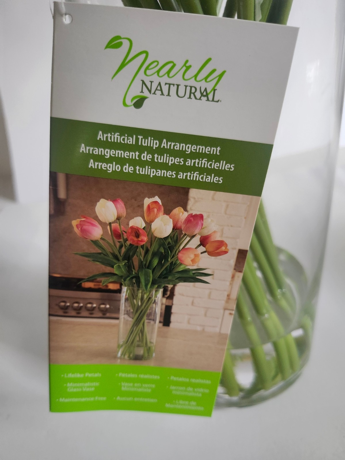 Tulips Artifical Fake Flower Floral Arrangement Silk Flowers With Vase, Plz Read