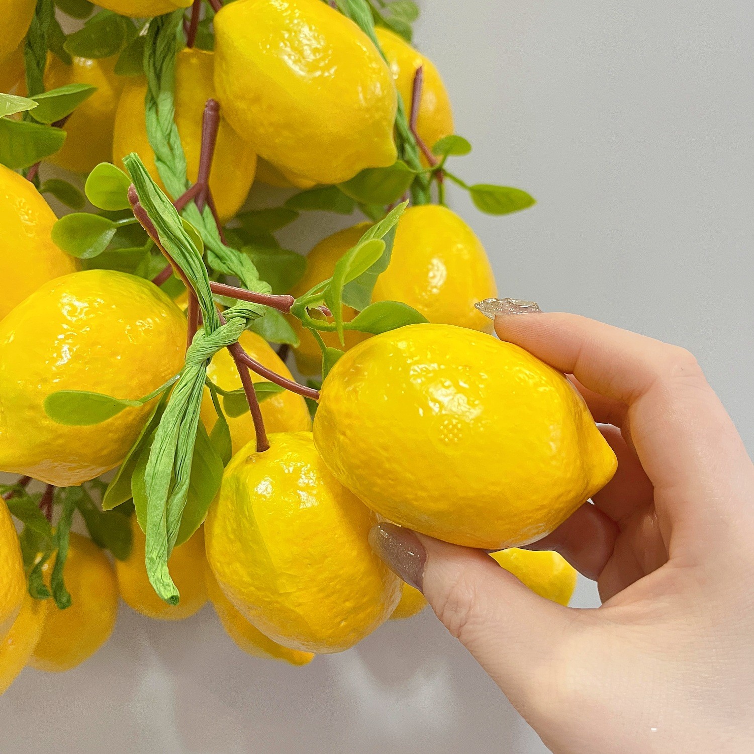 Simulat Artificial Lemon String Fake Fruit Disply Wall Hanging Home Party Decor