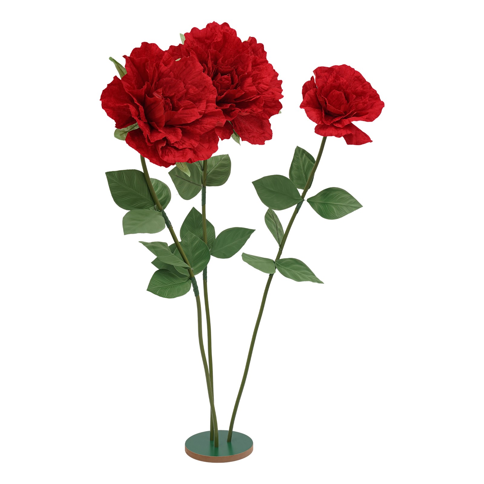 Red Rose Artificial Flower Decoration Giant Artificial Flowers with Round Base