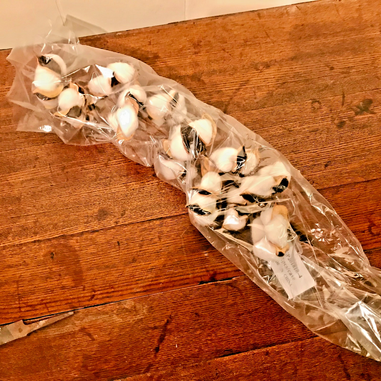 12 Cotton Boll Stem Spray Branch Country Farmhouse Decor 28″ New Flower Arrange