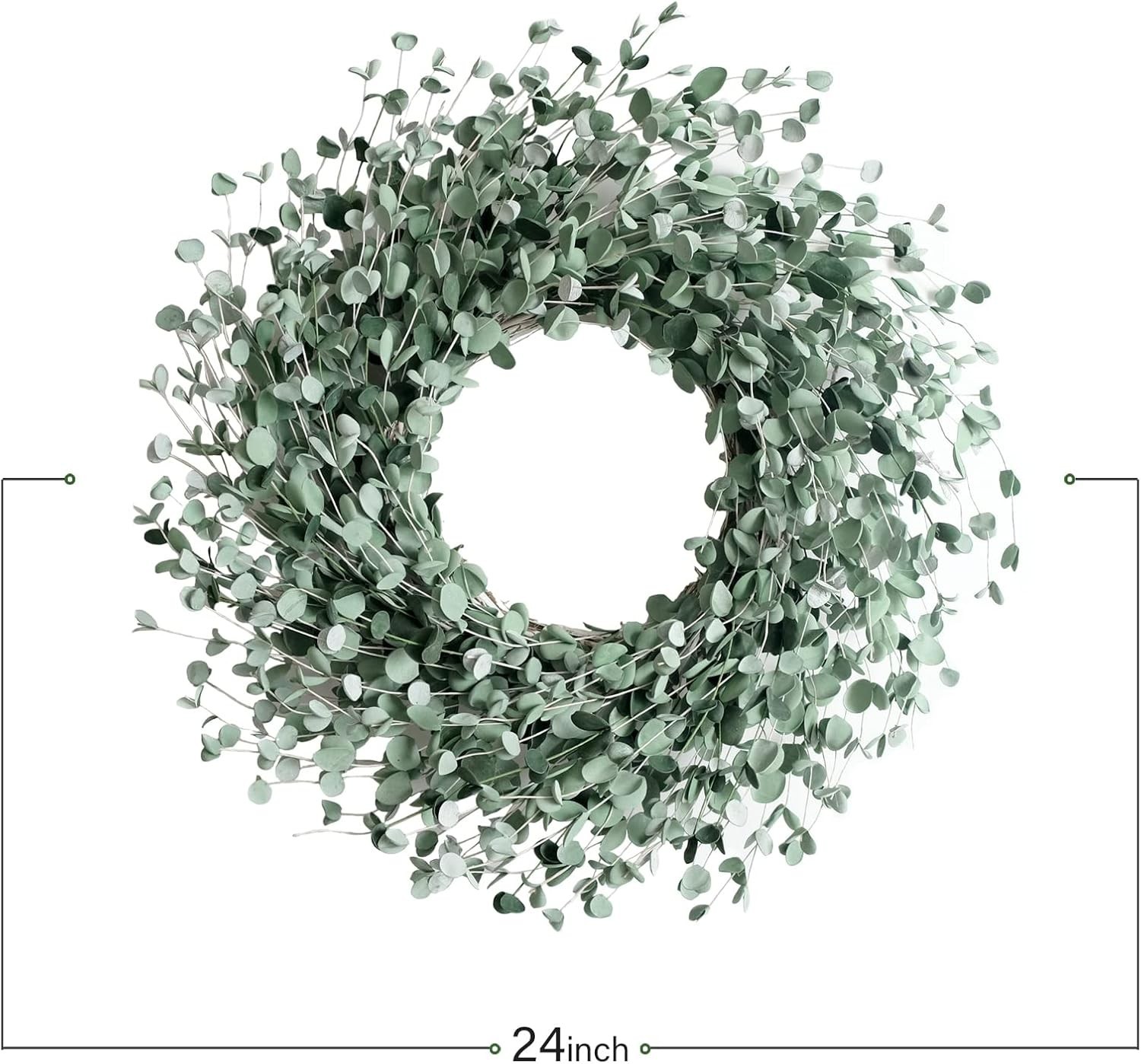 Luxurious 24 Inch Greenery Wreath for Indoor/Outdoor Use – Perfect Wedding Decor