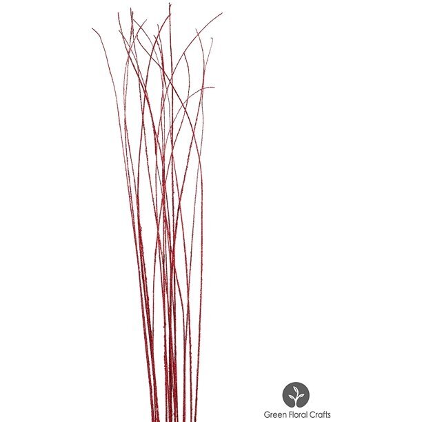 Sparkle Glitter Wispies Pack of 20 Stems 36in Red