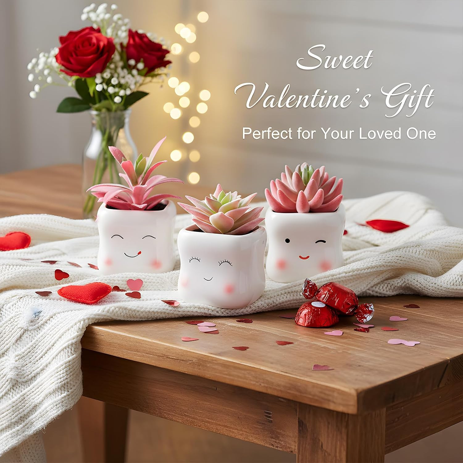 Adorable Mini Faux Succulents in Pots for Home Office Decor and Accessories