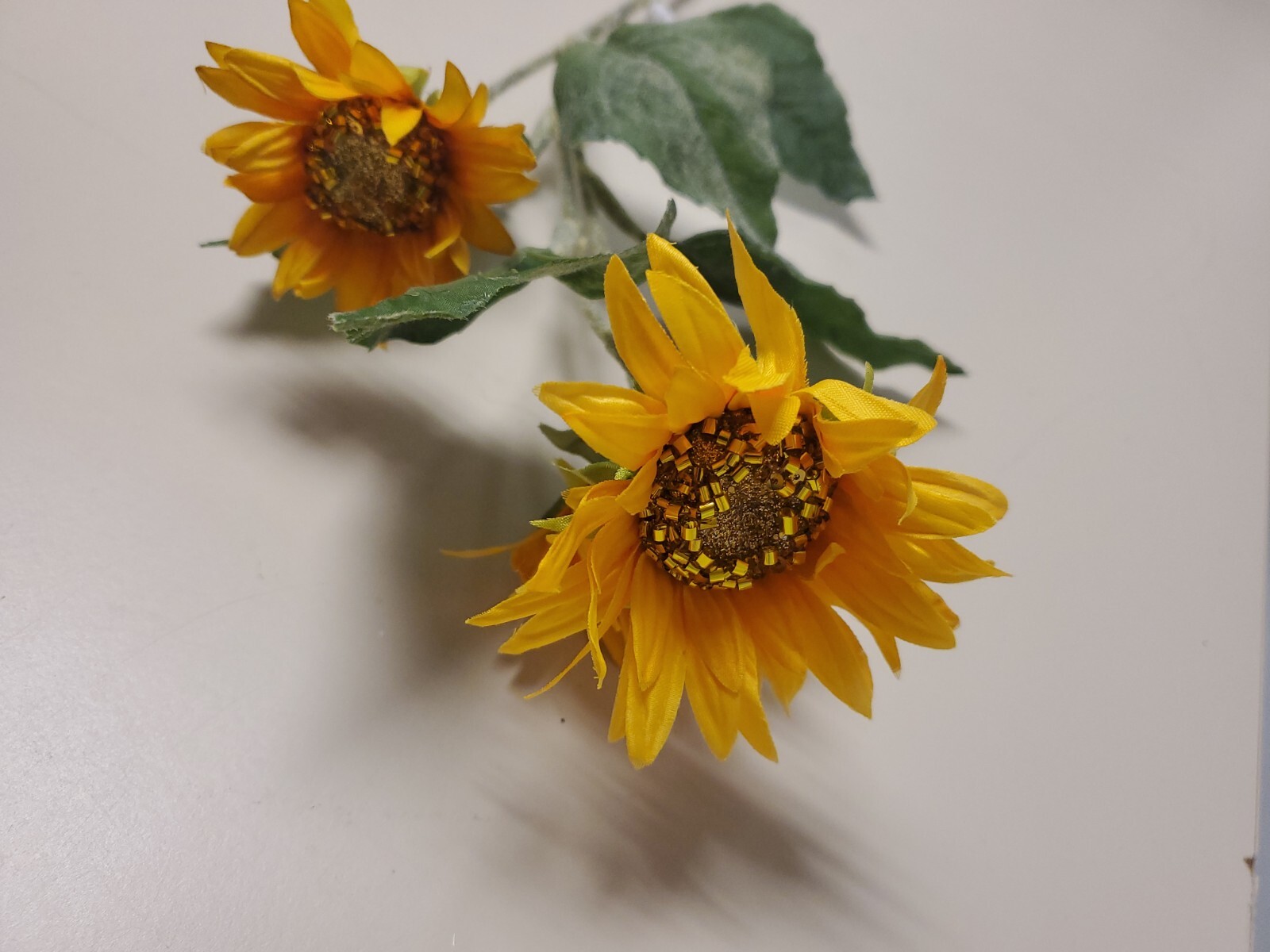 SM Bloom Bright Orange Sunflower Stem / Pick 29″ High Autumn Fall Summer Floral
