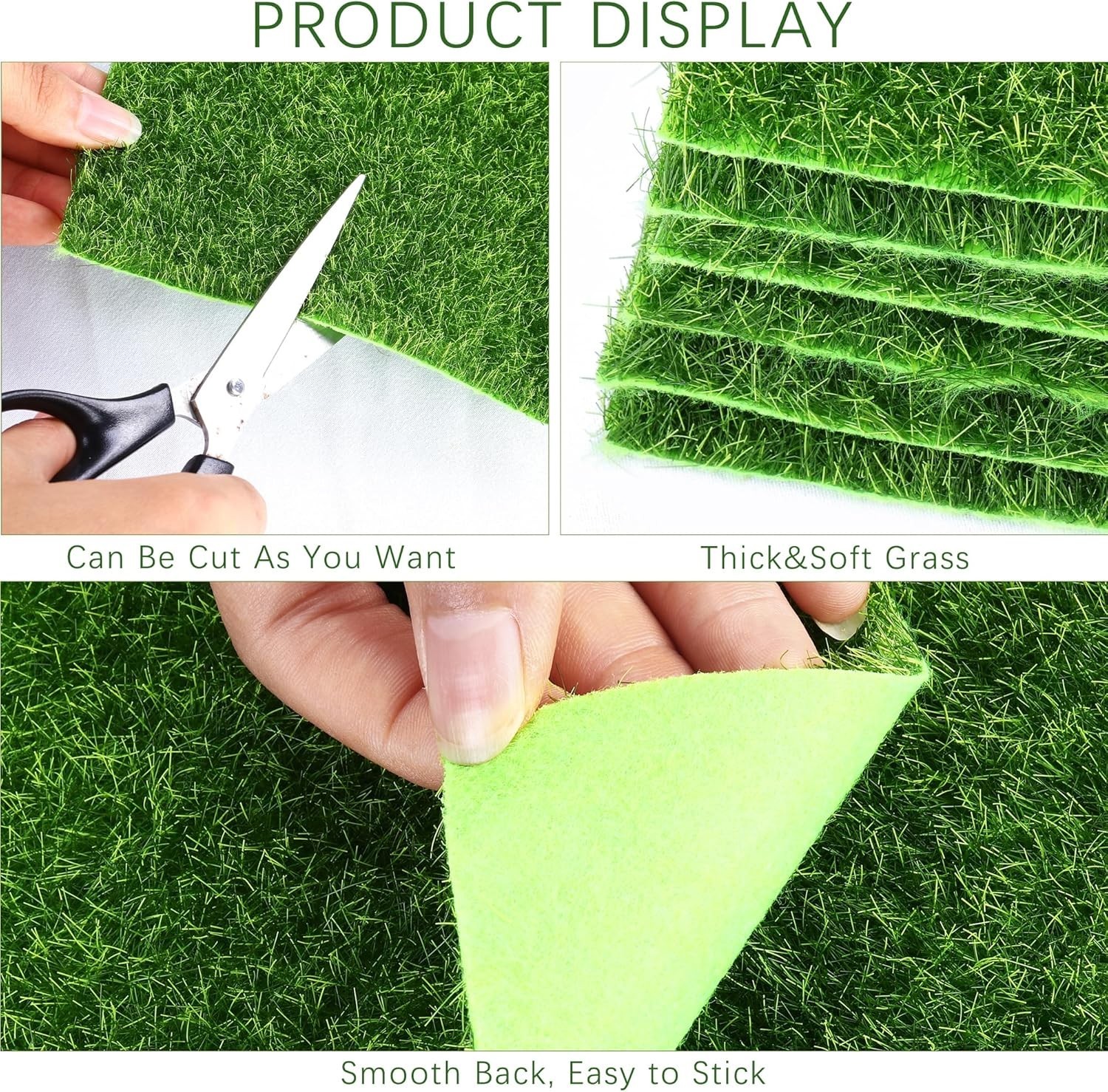 10 Pieces Fake Grass for Crafts Fairy Garden 6 x 6 Inches Artificial Garden G…