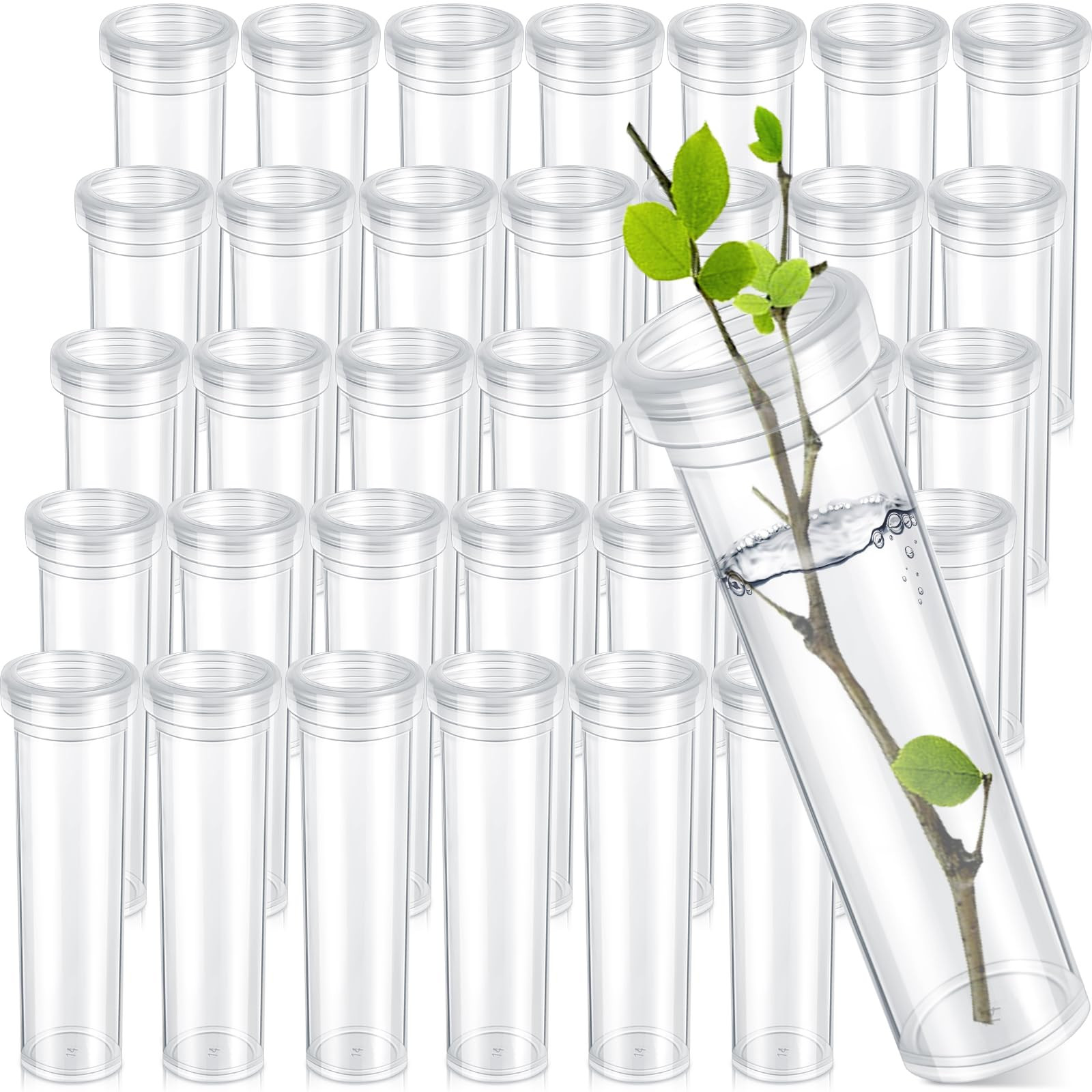 50 Pcs 60ml Floral Tubes for Milkweed Water Tubes for Flowers Large Floral Wa…