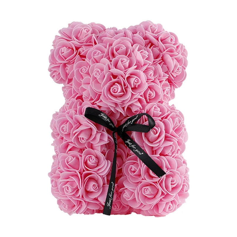 25cm Stuffed Bear Shape Artificial Rose Flower Valentine’s Day Wedding Gift NEW