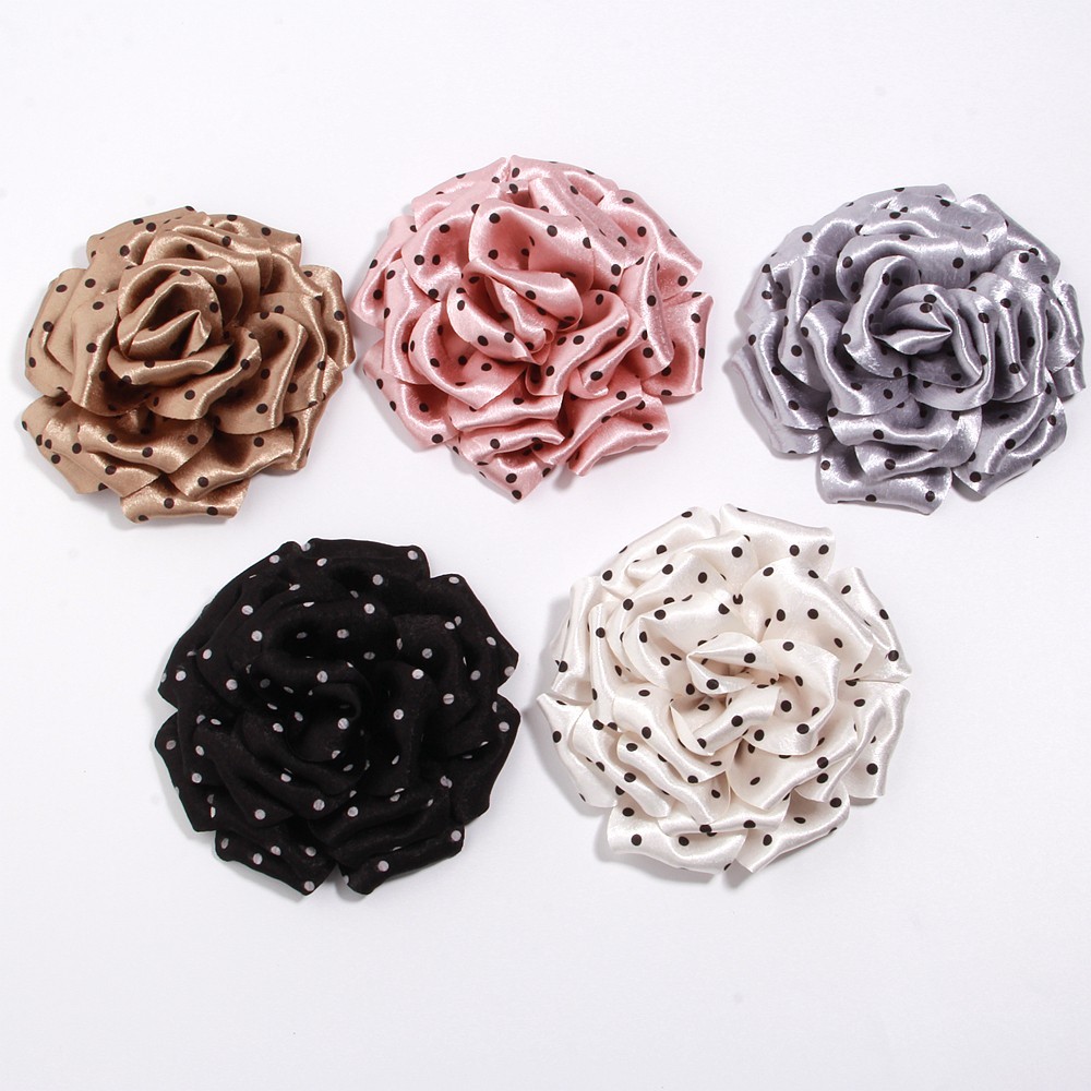 9cm New Three-dimensional Rose Flower polka dot rose headwear accessories