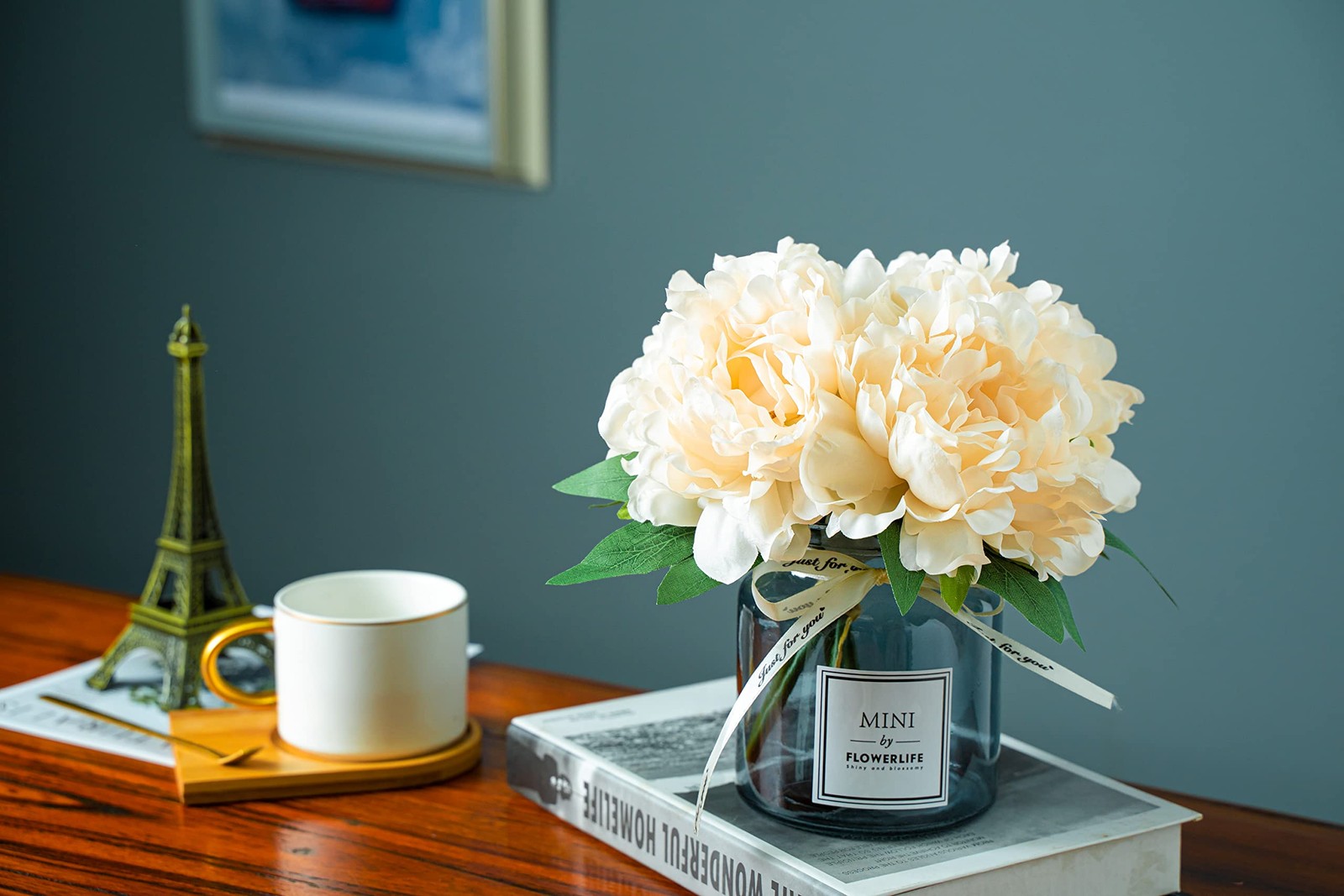 Artificial Flower and Glass vase, Isn Style Artificial Rust Ball Glass Bottle