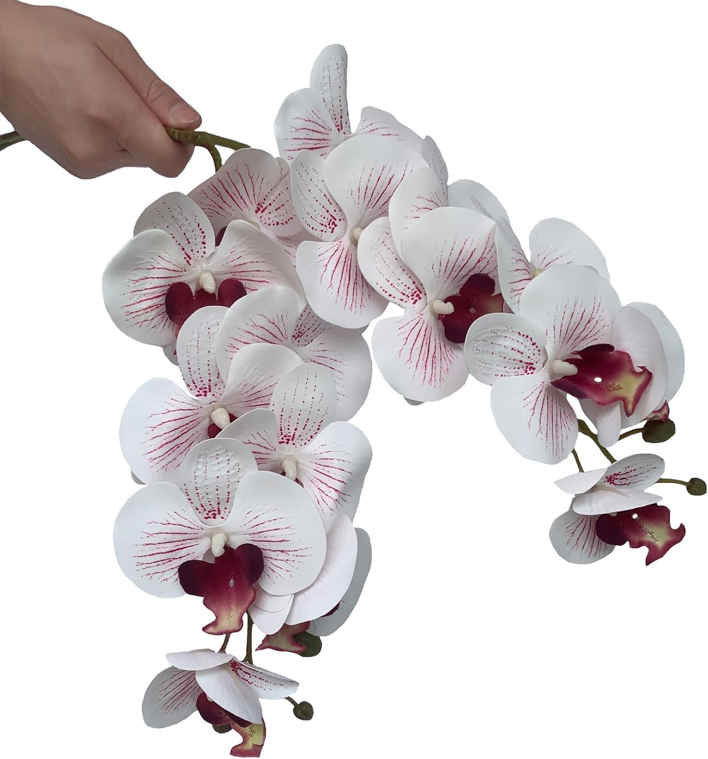 32 Inch Artificial Phalaenopsis Flowers 6 Pcs Artificial Orchid Flowers Stem Pla
