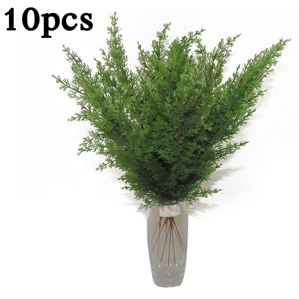 10* Artificial Pine Branches Flower DIY Fake Plants Christmas Tree Decor 42cm