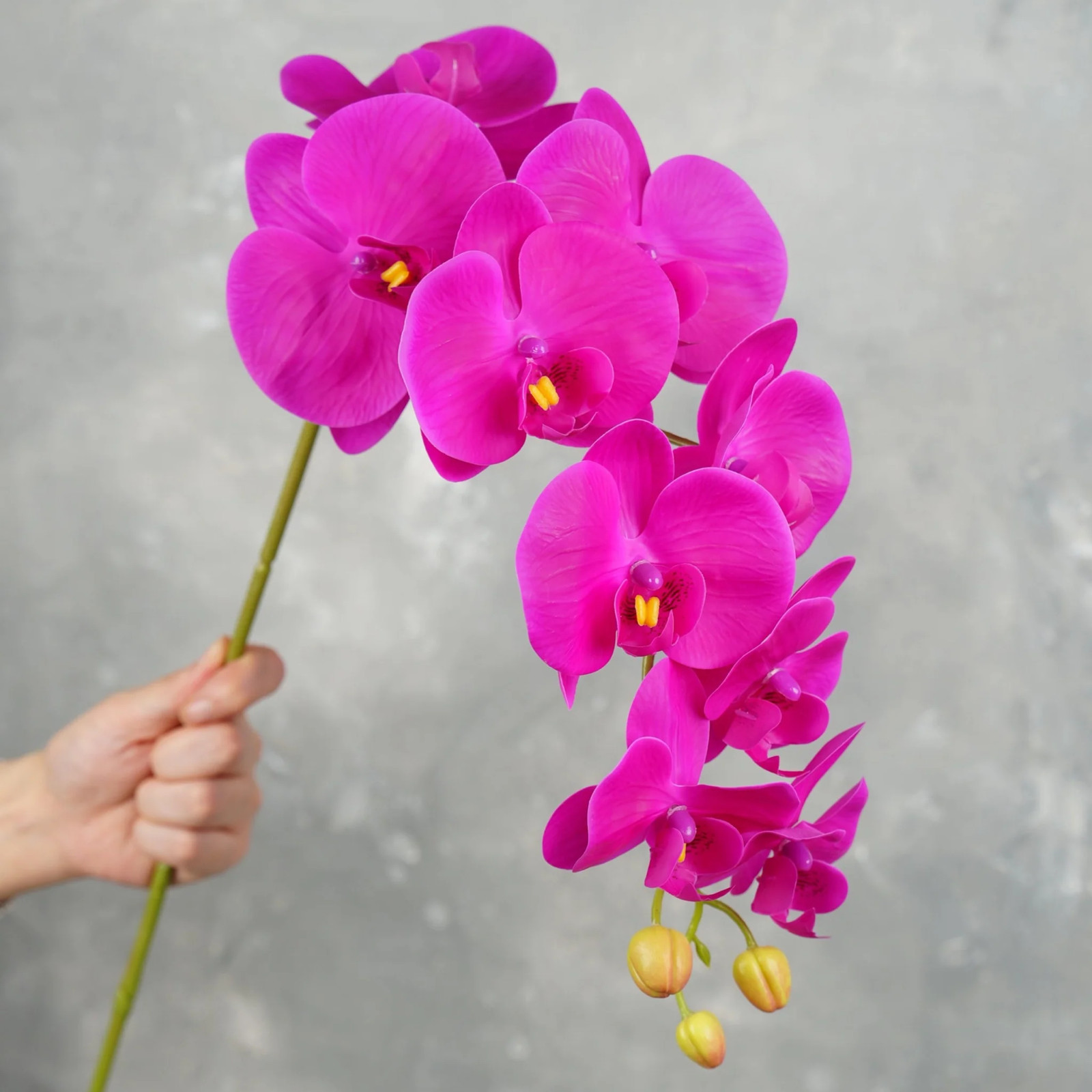 38″ Real Touch 9 Heads Orchid Stem – Magenta | Artificial Flower | Decoration