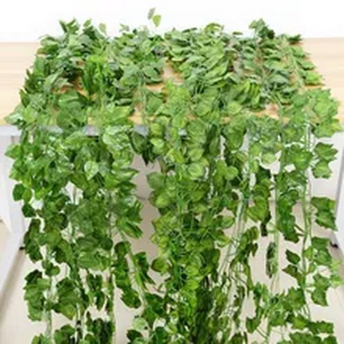 12pcs 2.1m Artificial Green Leaves Hanging Plant Vine Home And Garden Decor HOT