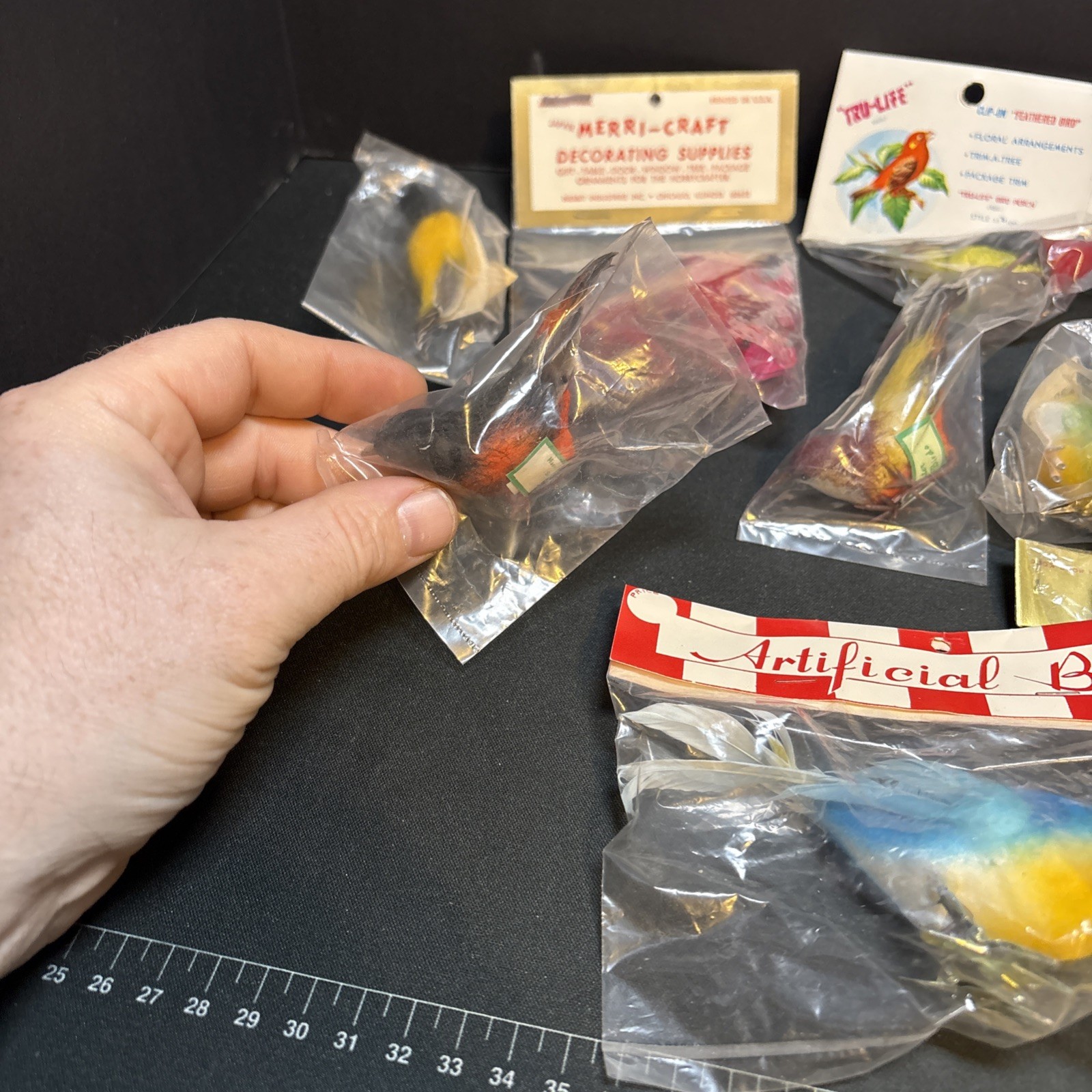 Lot 20 NOS Vintage Assorted Artificial Bird Floral Arts & Craft Wire Twist