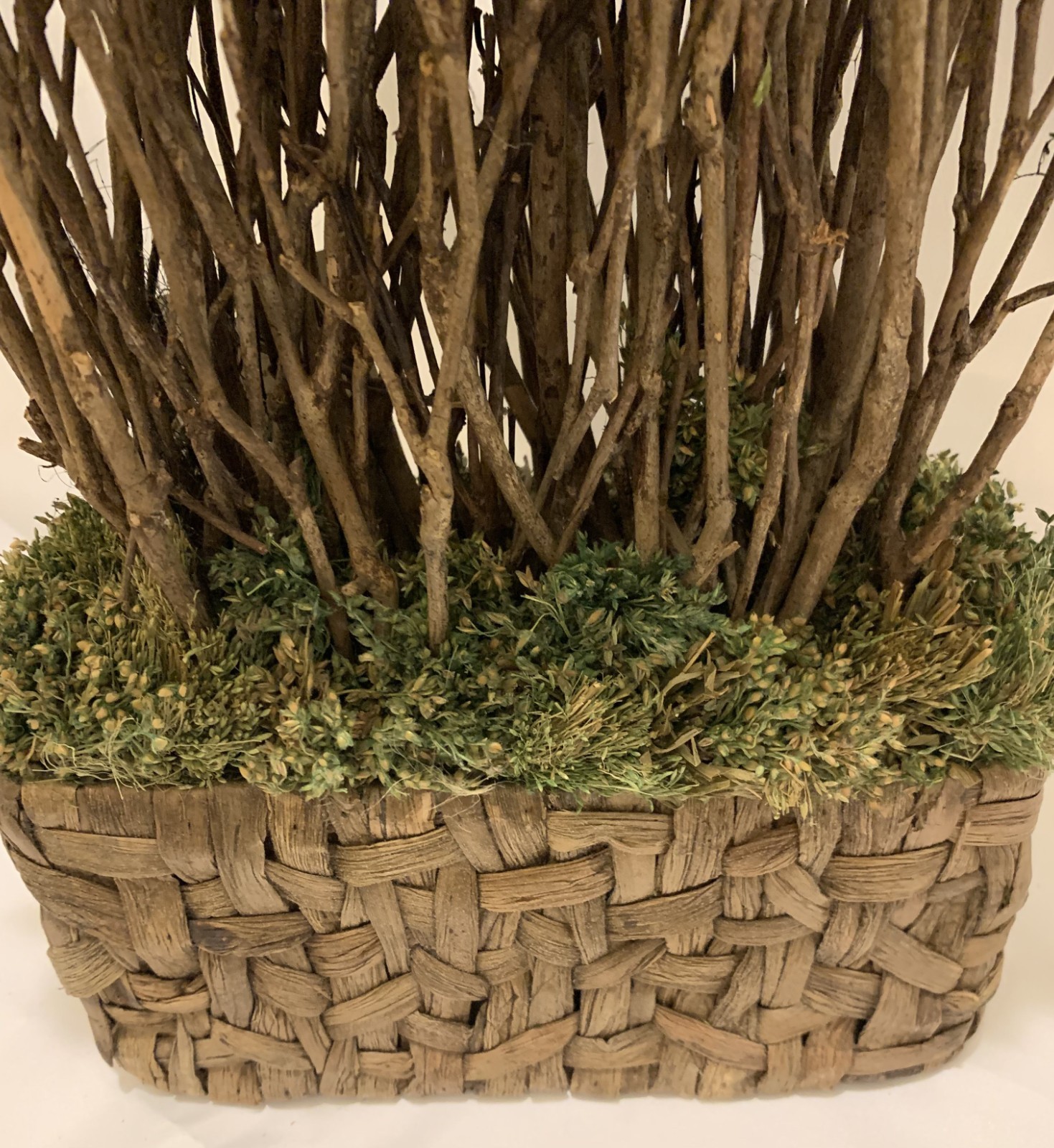 Tall Faux/Natural Topiary Arrangement in Woven Basket