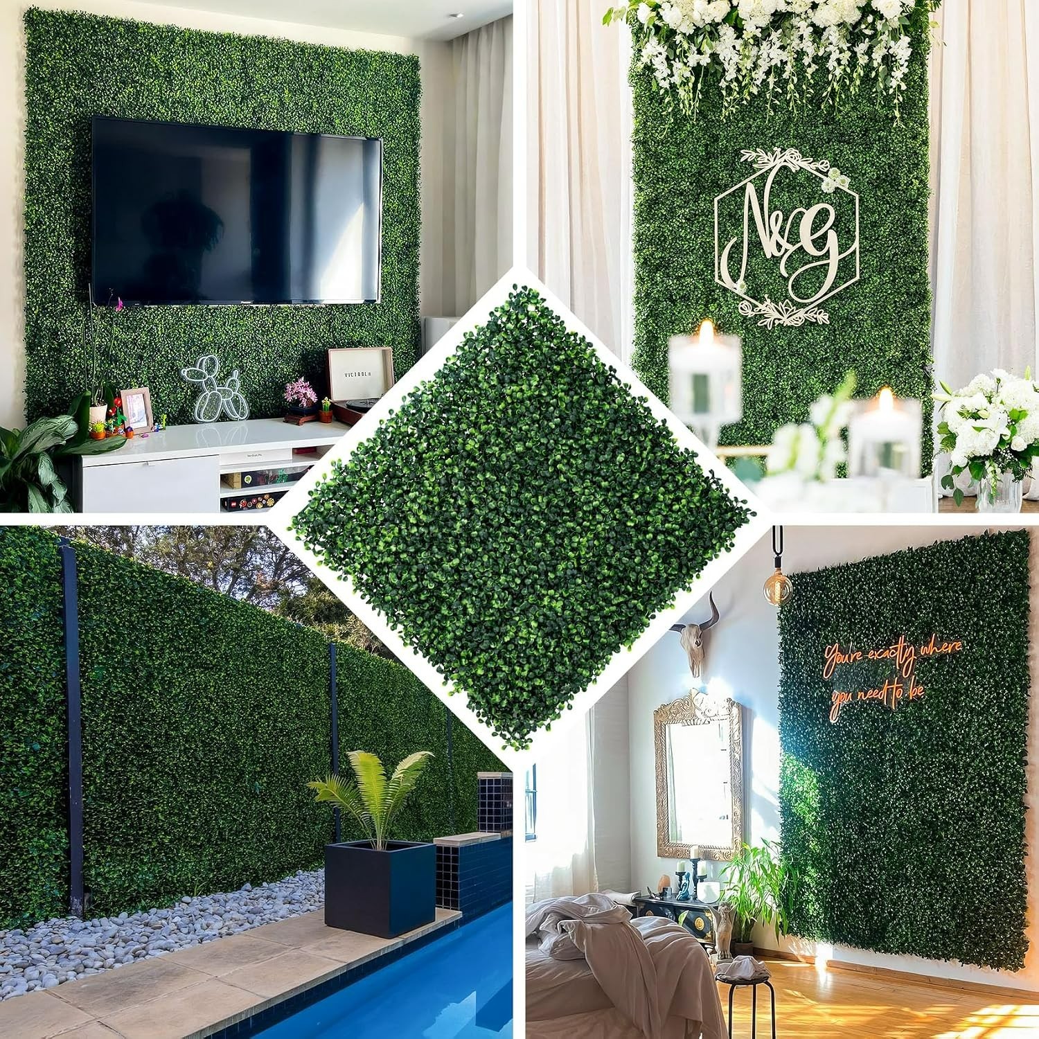 Versatile Faux Boxwood Panels – Outdoor Privacy Hedge & Indoor Decor