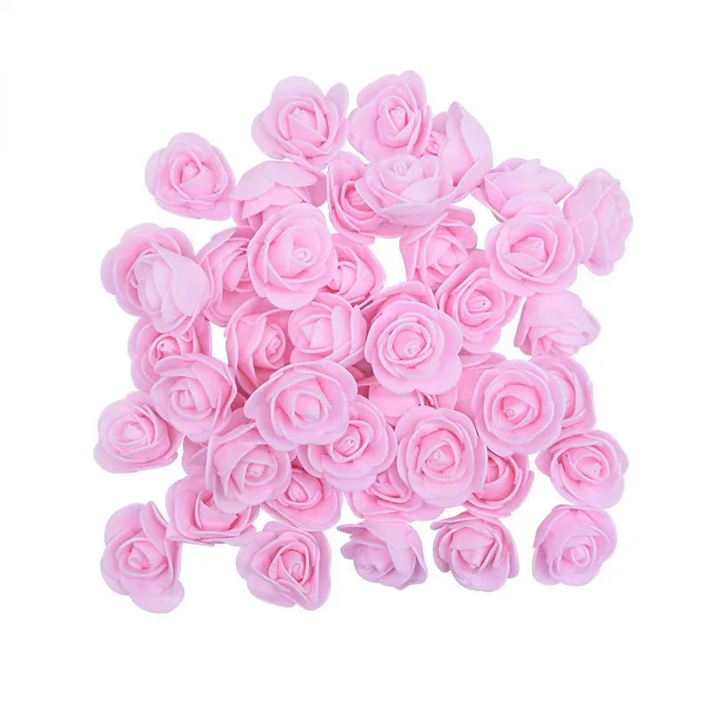50~500Pcs 3.5Cm PE Foam Rose Head Artificial Flower for Wedding Birthday Party H
