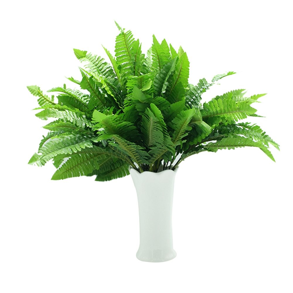 4 Bunches 14″ Ferns Artificial Boston Fern Bush Plant,Faux Plant Shrubs Green…