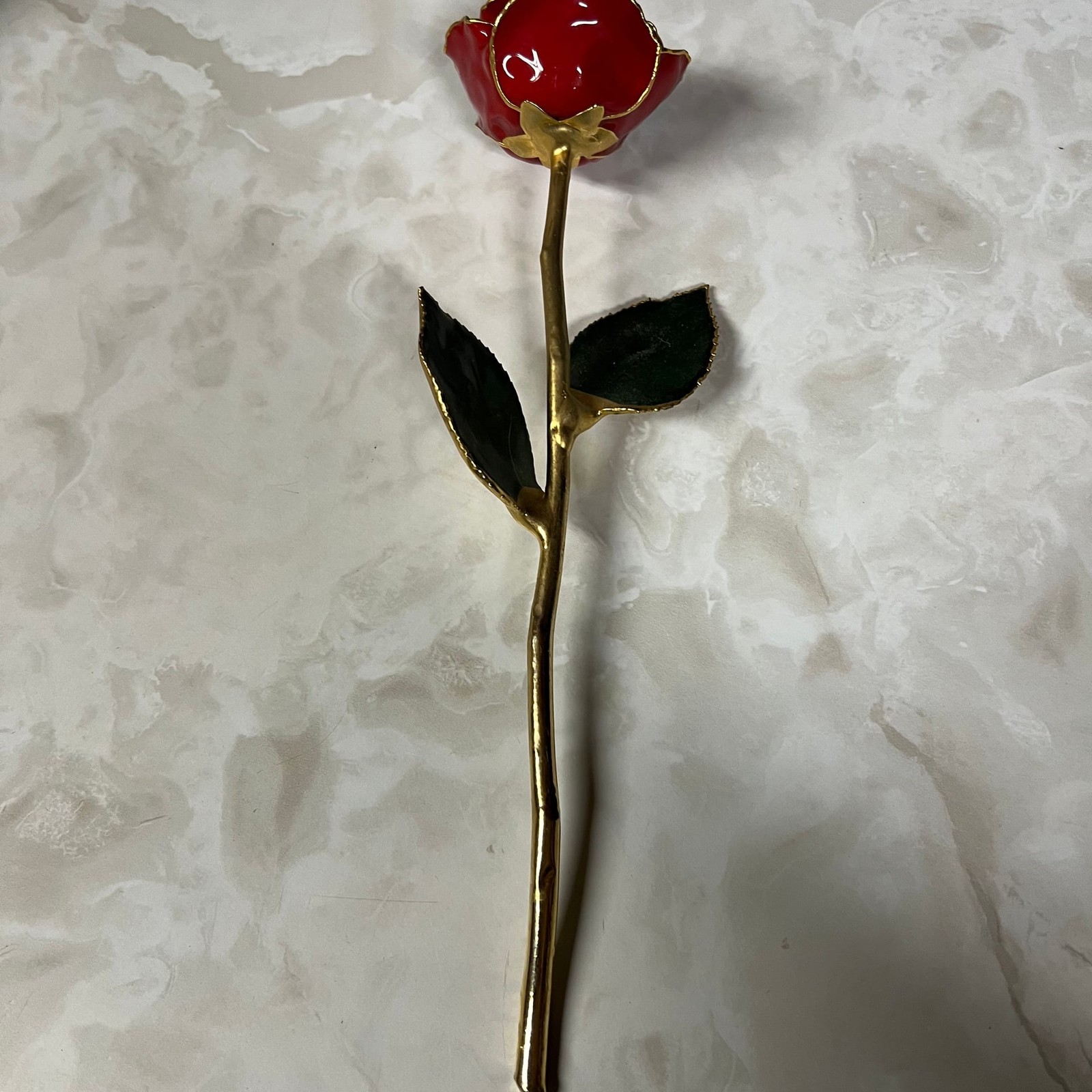 Living Gold Dipped Natural Red Rose