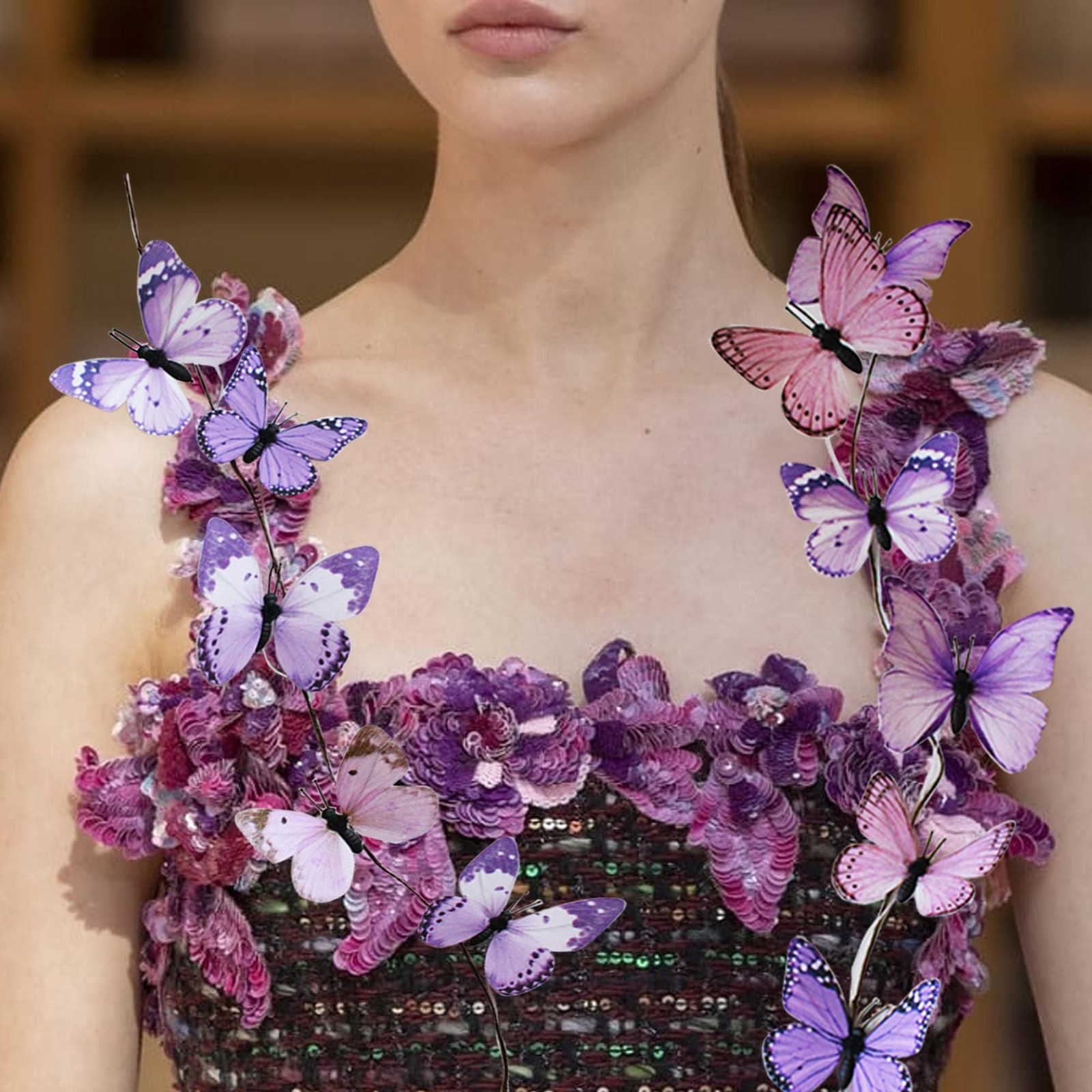 Artificial Butterfly Garland, Fake Butterfly Decorative Vines, DIY 3D Unique …