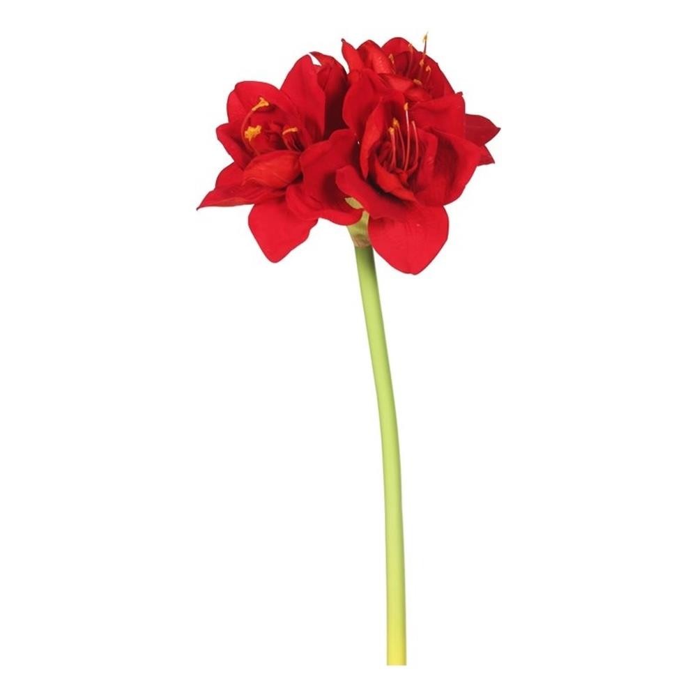 Vickerman 28″ Plastic Artificial Single Amaryllis Stem in Red Velvet (Set of 3)