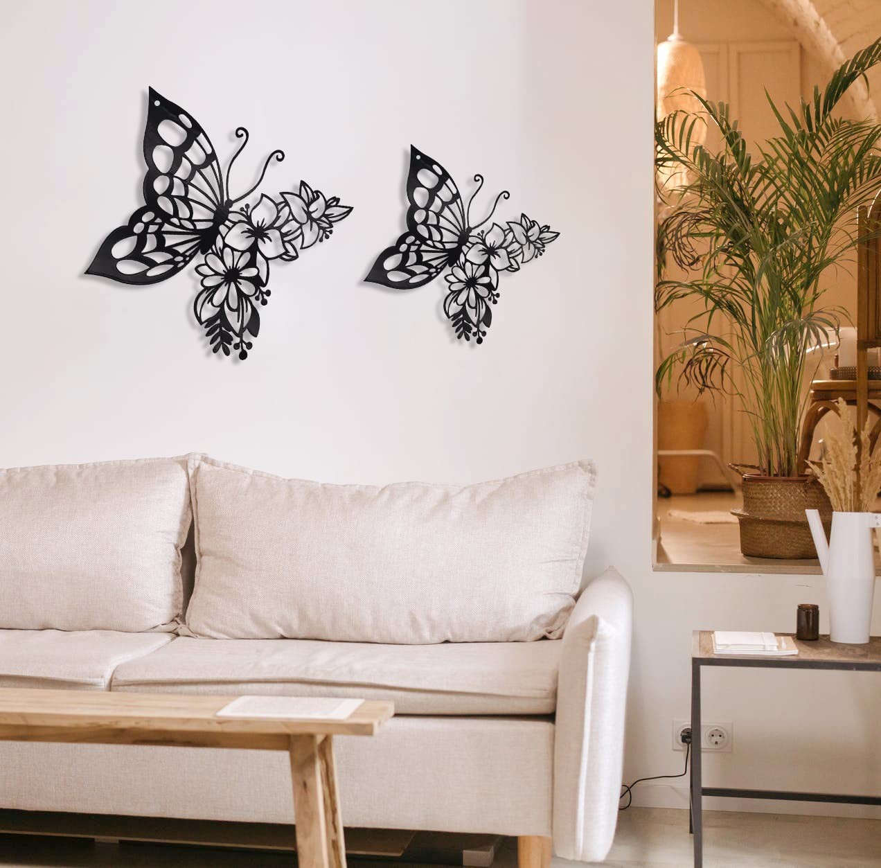 EZ4ENCE Butterfly Decoration Wall Art Boho Home Decor Medium, 1pcs