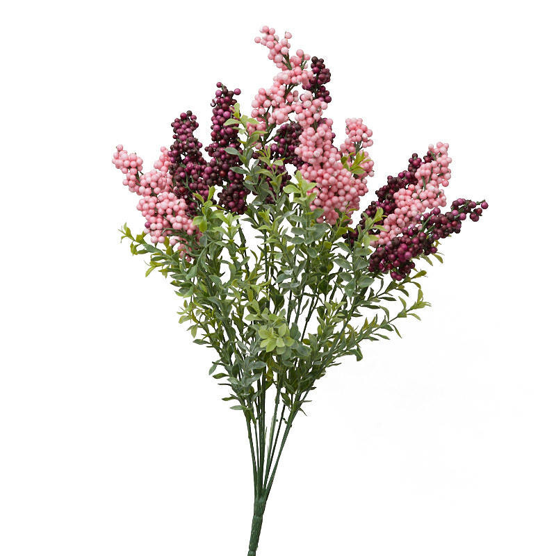 24″ Pink and Purple Berry Artificial Tea Leaf Bush