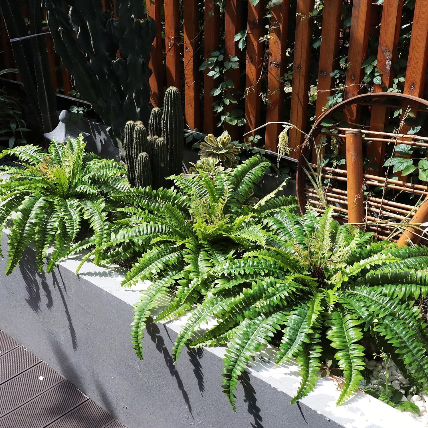 Artificial Ferns for Outdoors & Indoors, 40in Large Faux Ferns 39 Fronds Fake…