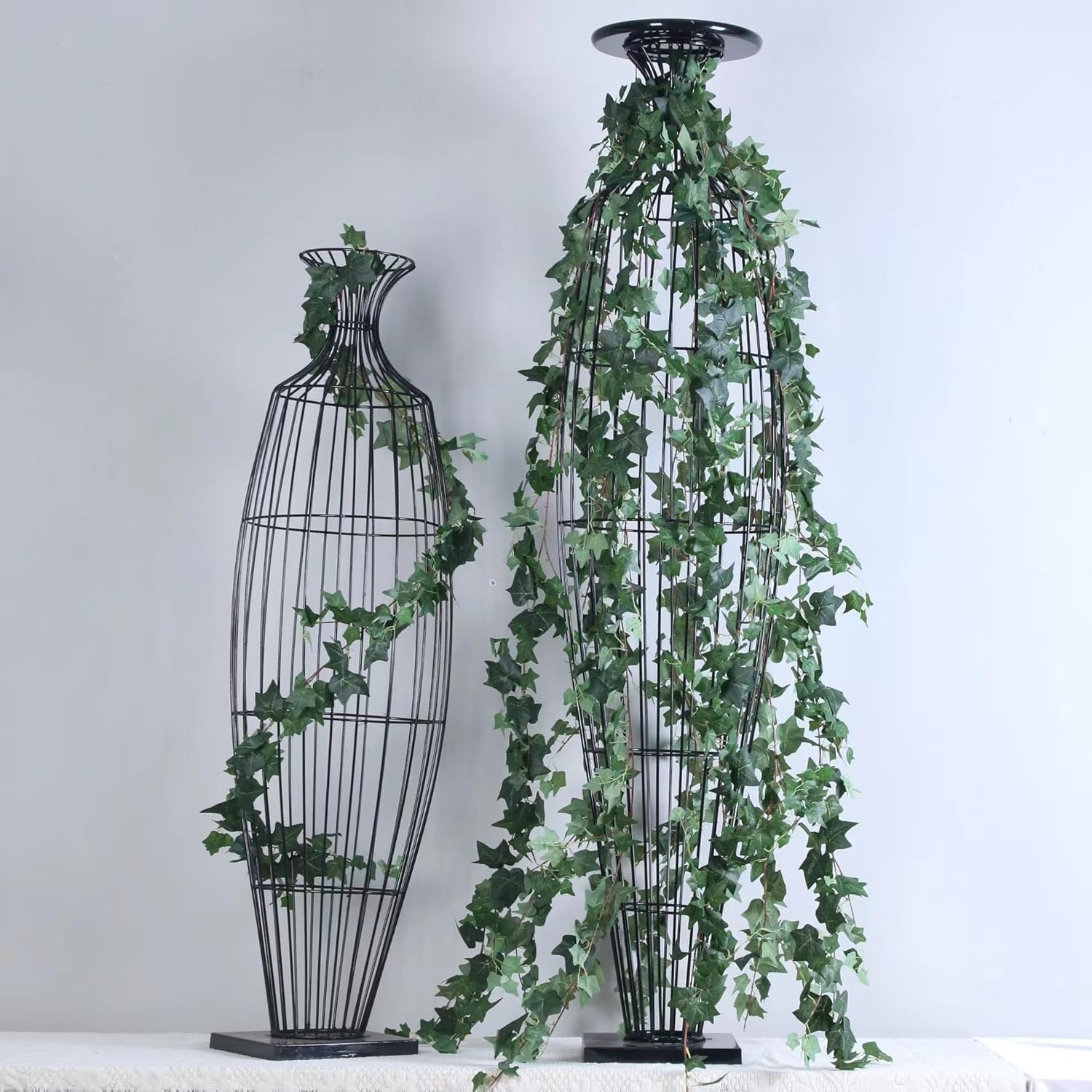 2 Strands Artificial Ivy Vines Garland, Fake Vines for Bedroom with Silk Green L