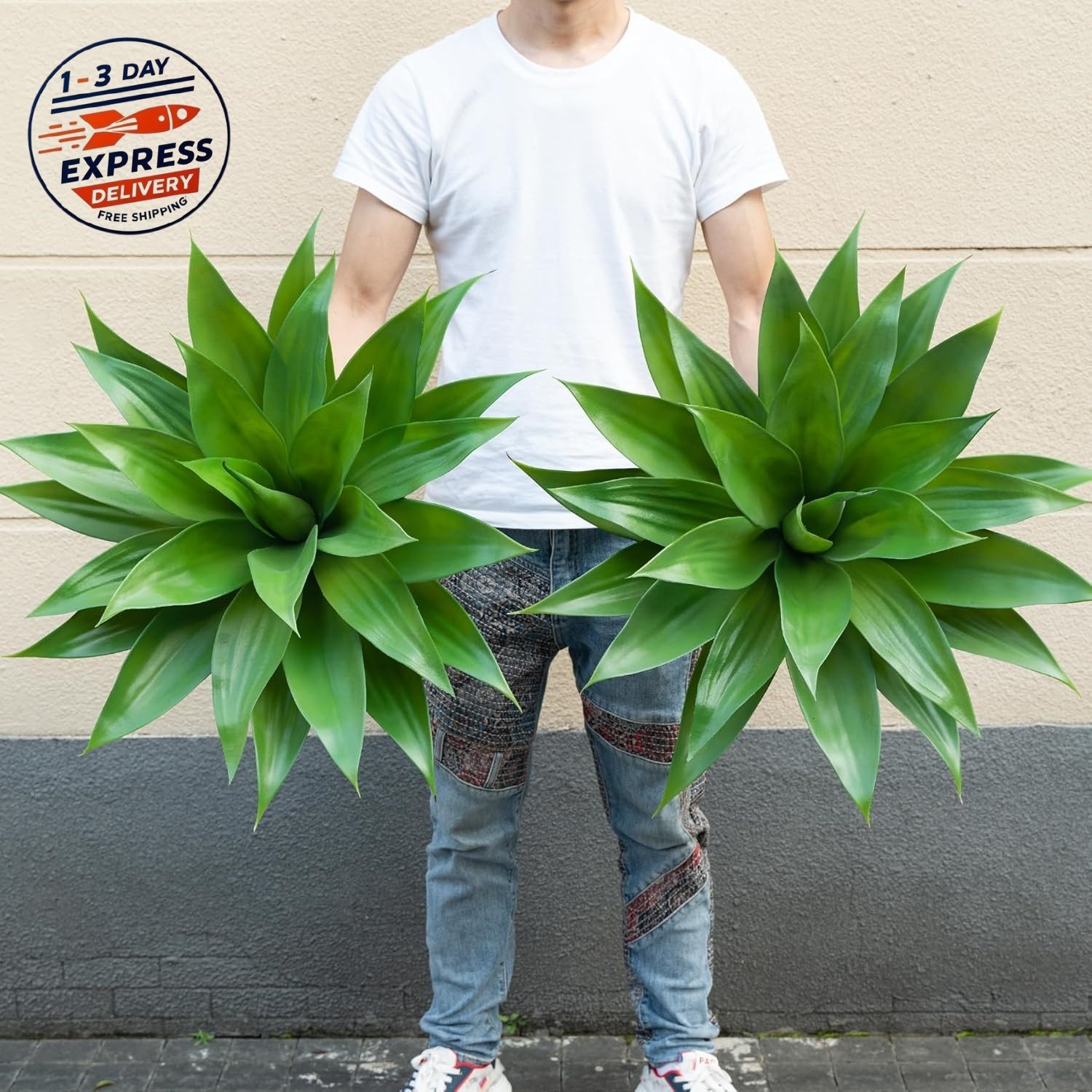 Plantas artificiales de agave,grandes macetas de agave artificiales,paquete de 2