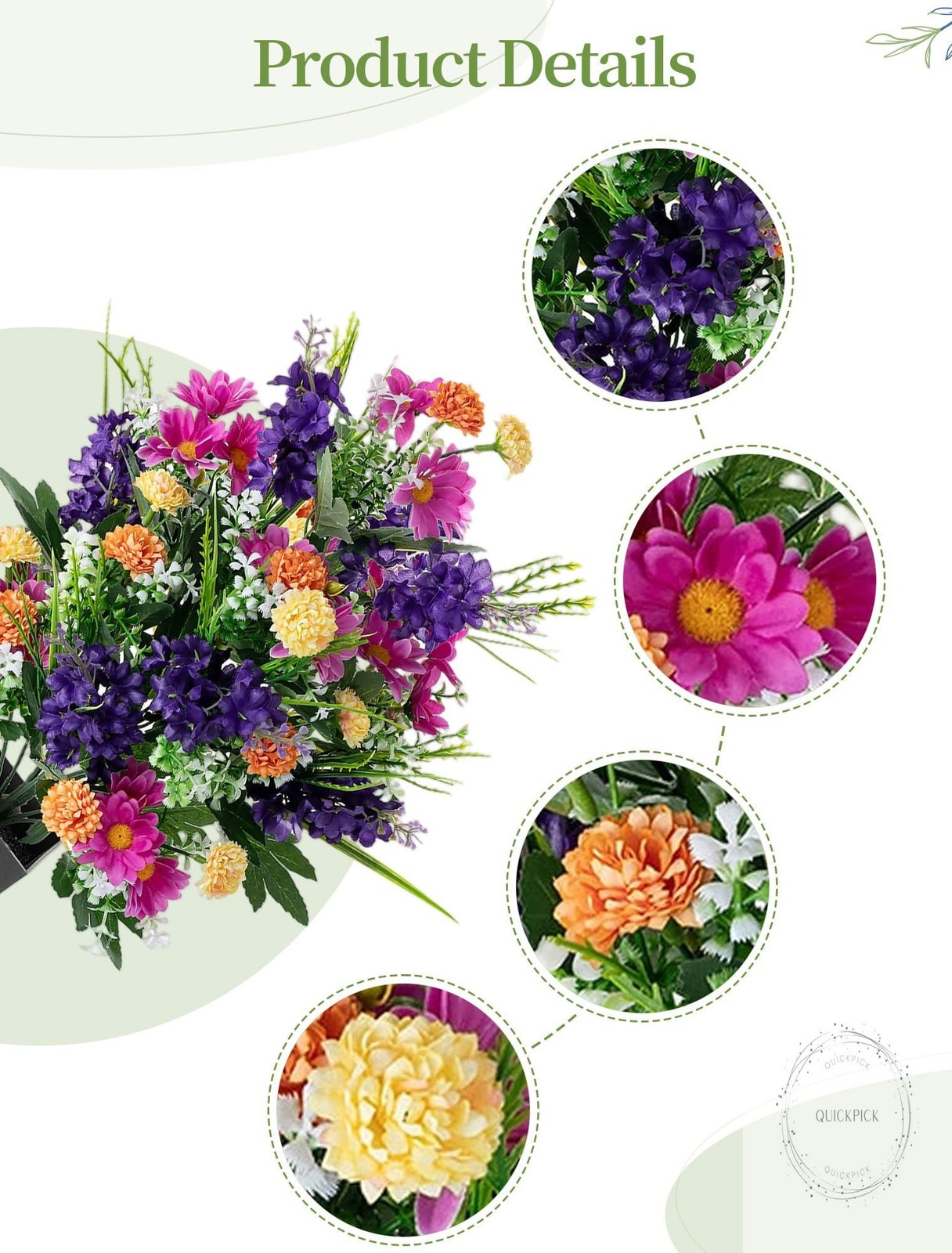 Artificial Cemetery Flowers for Grave: Memorial Day Flowers for Cemetery Outdoor