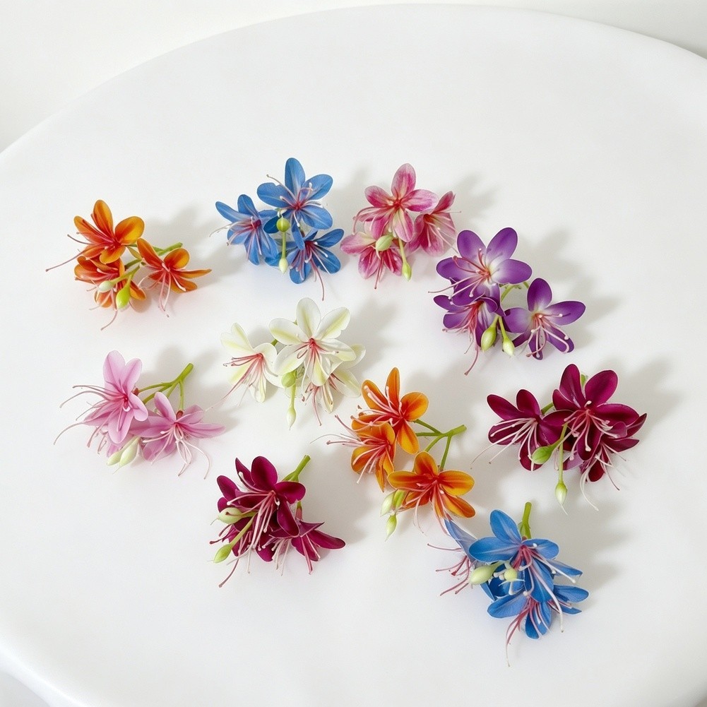 10pcs Soft Glue Jasmine Flower Heads for DIY Floral Arrangements and Styling