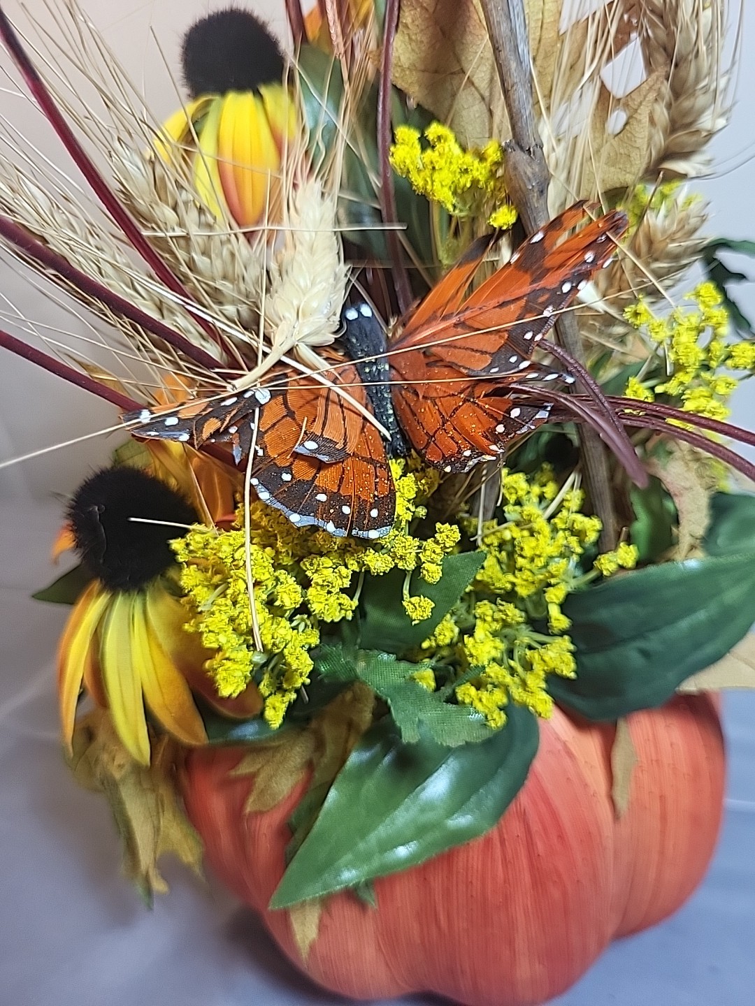 Vintage Artificial Pumpkin Floral Arrangement by Flowers Inc. Balloons – Perfect