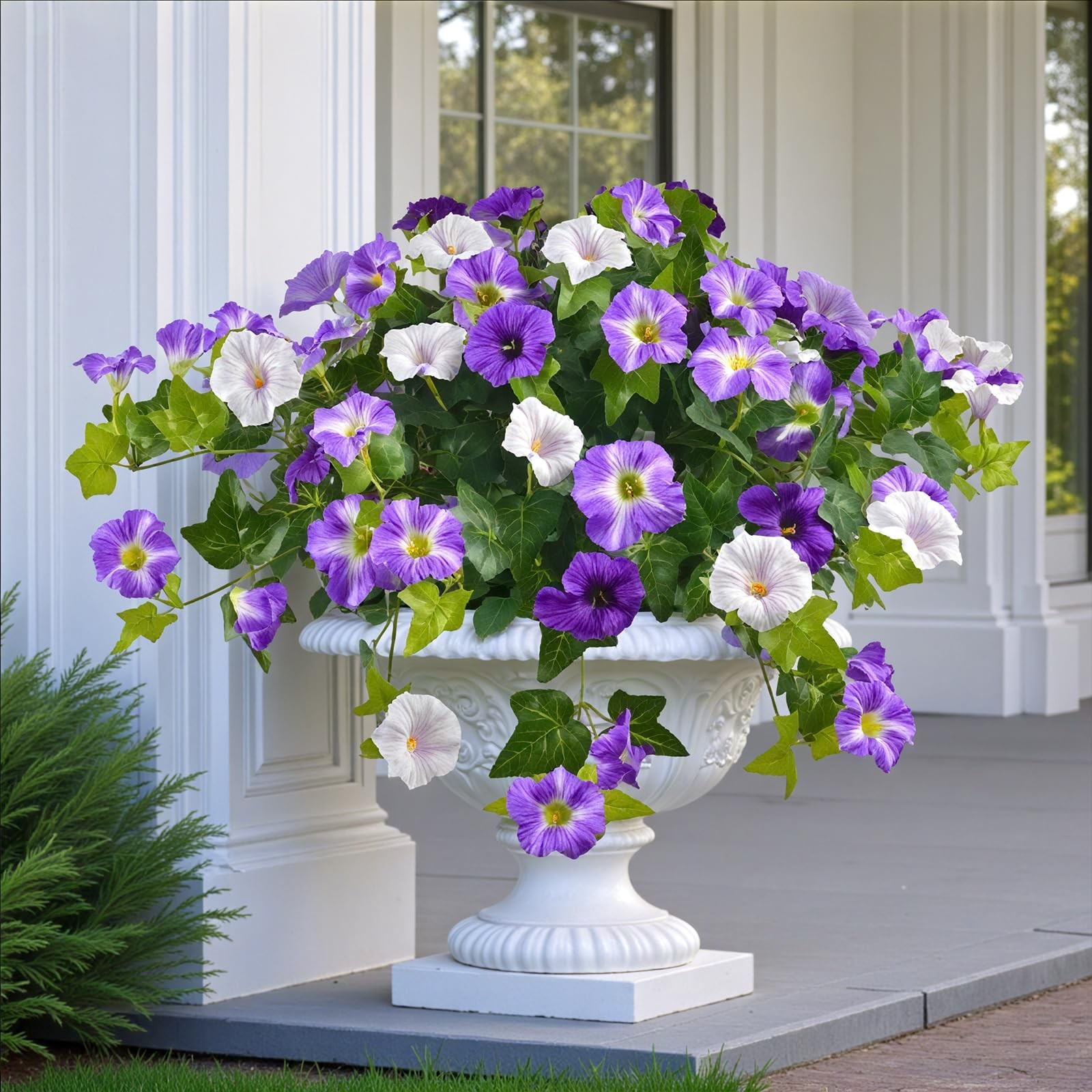 Best Artificial Flowers for Outdoors, UV Resistant Fake Outside, 2 Pack Purple