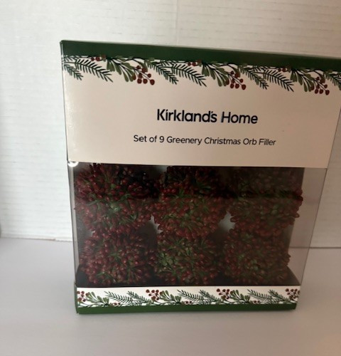 NEW Kirkland’s Home Set of 9 CHRISTMAS ORB FILLER 2.5″ Red & Green
