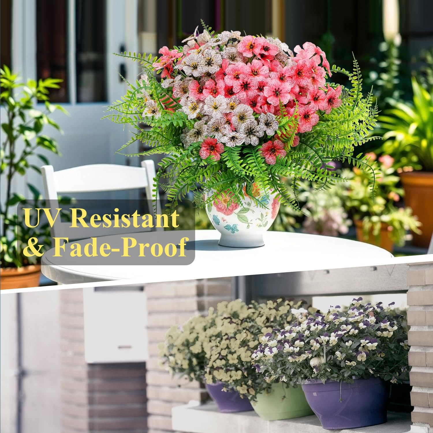 Mixed Color Artificial Flowers and Plant – Realistic Fade Resistant Fake Flow…