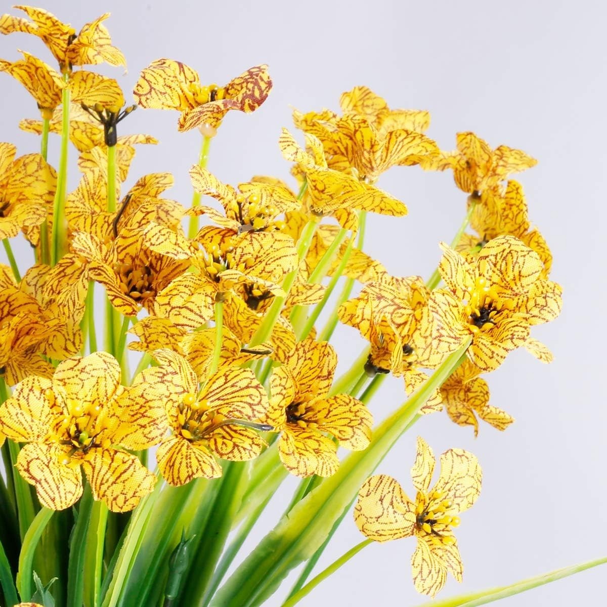 20 Bundles UV Resistant Yellow Artificial Flowers for -Round Home Decor