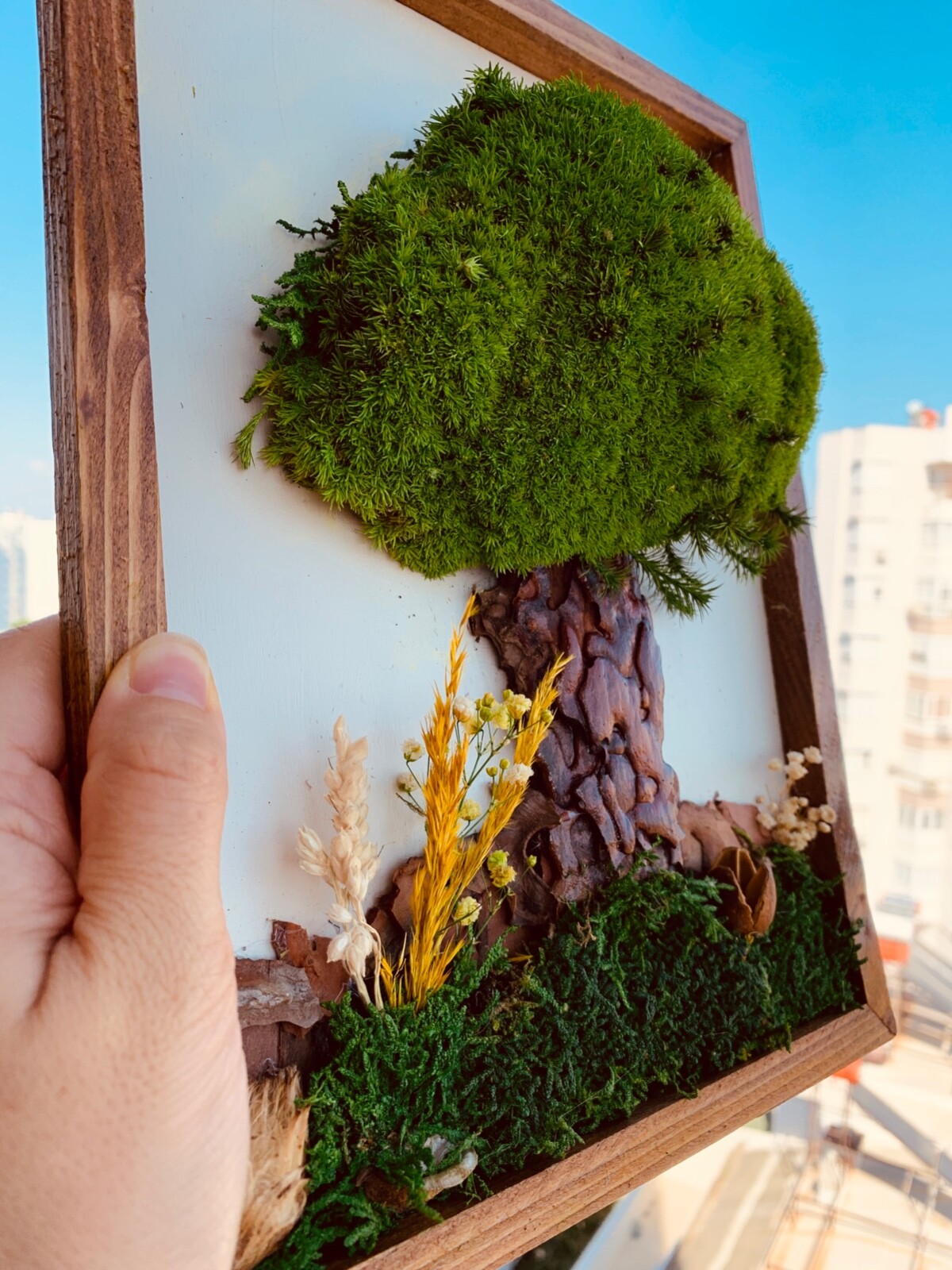 Preserved Tree Moss Wall Art, Handmade Home Decor, Nature Decor, Handmade Gift