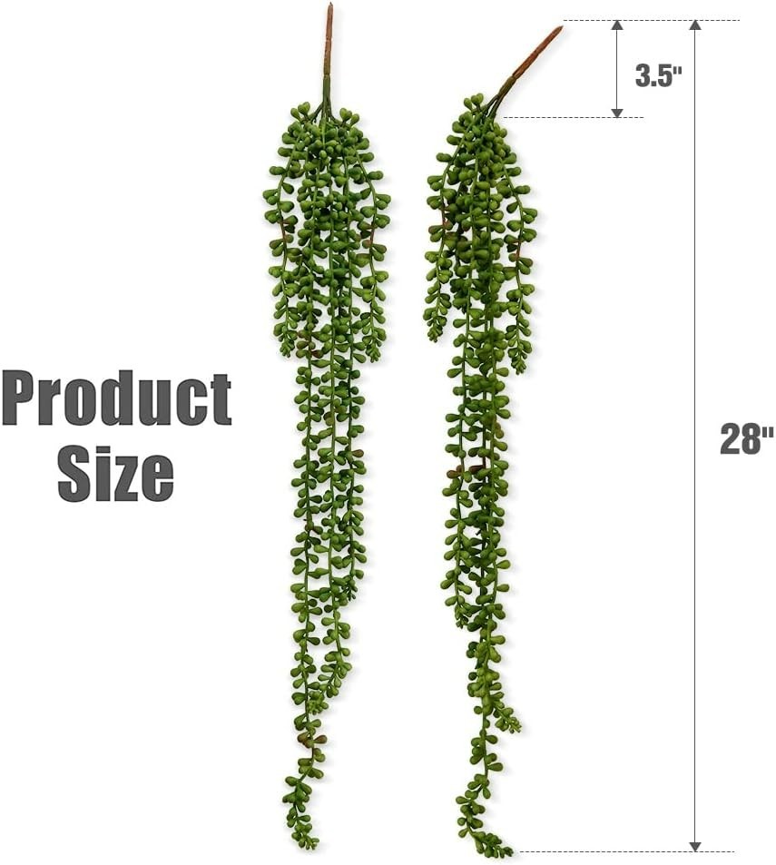 6 Pcs UV Resistant Artificial Hanging Succulents – String of Pearls Greenery