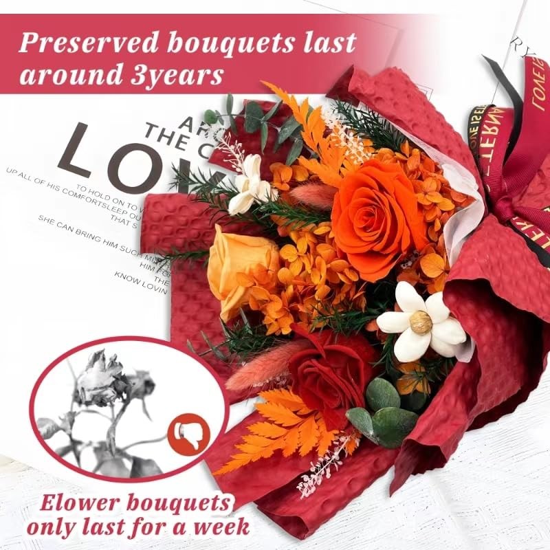 Preserved Flower Bouquet Fresh Flowers Birthday Mothers Day Gift Women