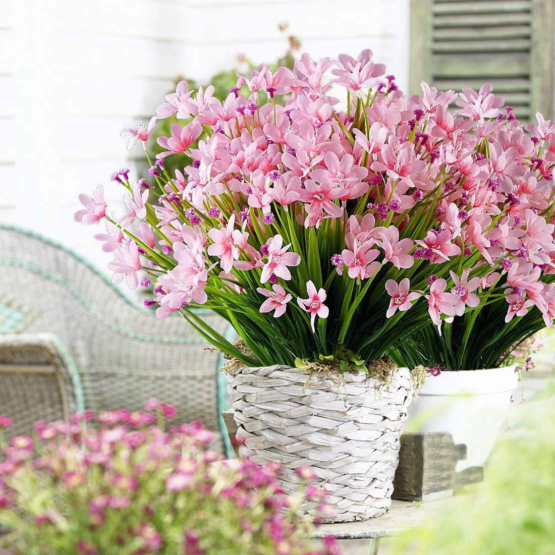 10 Bundles Artificial Daffodils Flowers, Fake Greenery UV Resistant No Fade F…