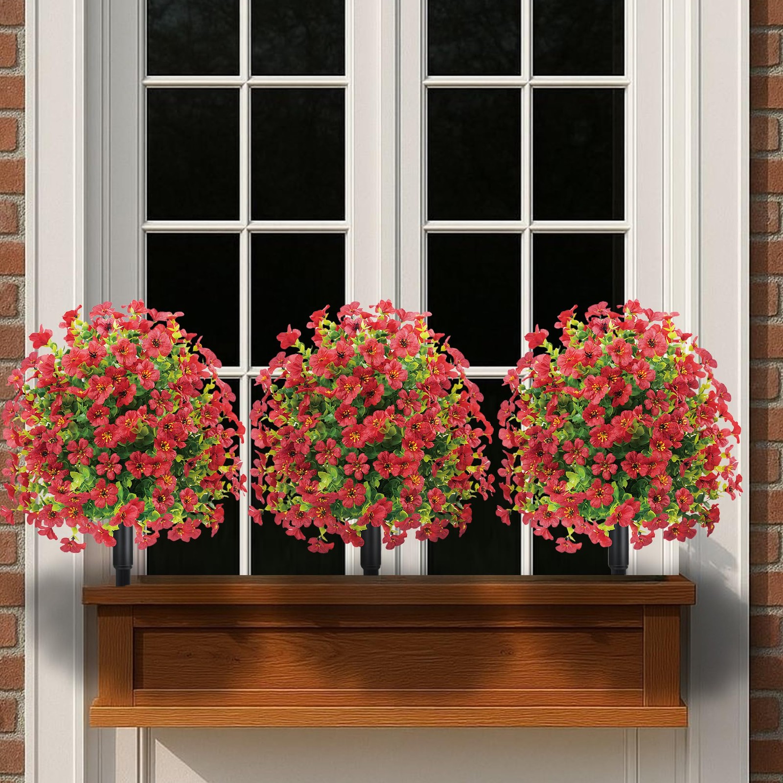 23″ Set of 2 Spring Artificial Boxwood Topiary Ball Tree with Spikes,UV Resis…