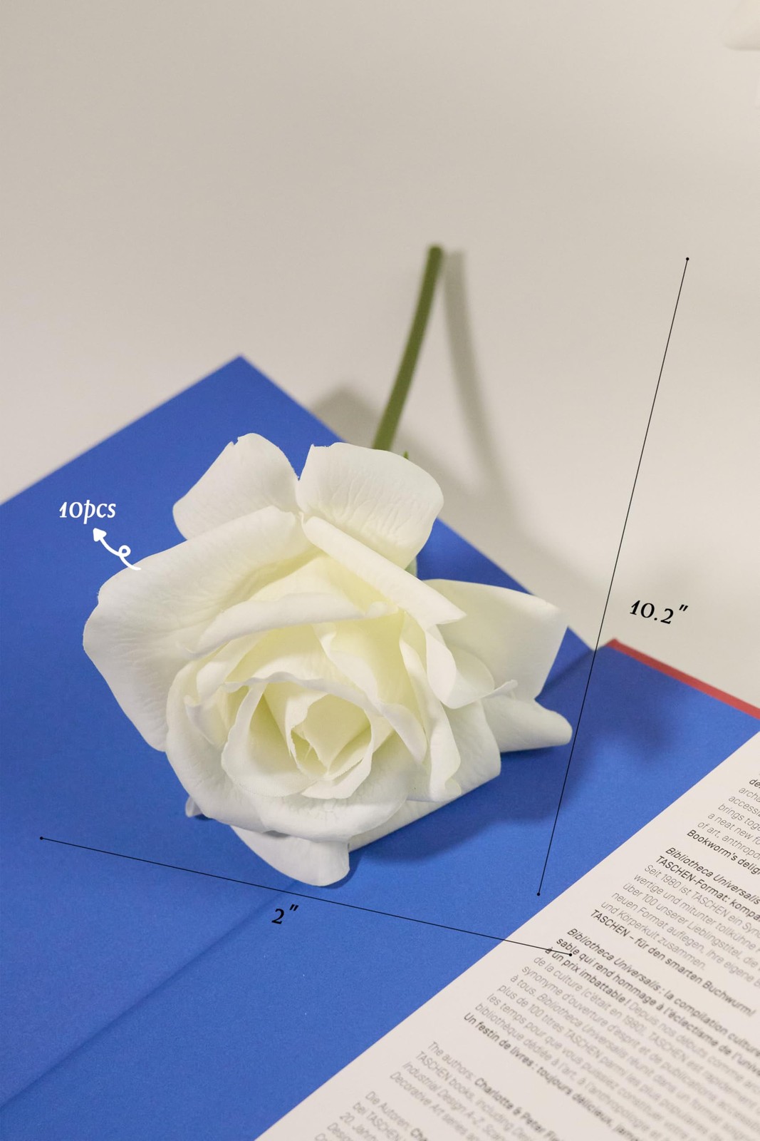10 PCS Artificial White Roses Real Touch Mini Bouquet Wedding Centerpiece