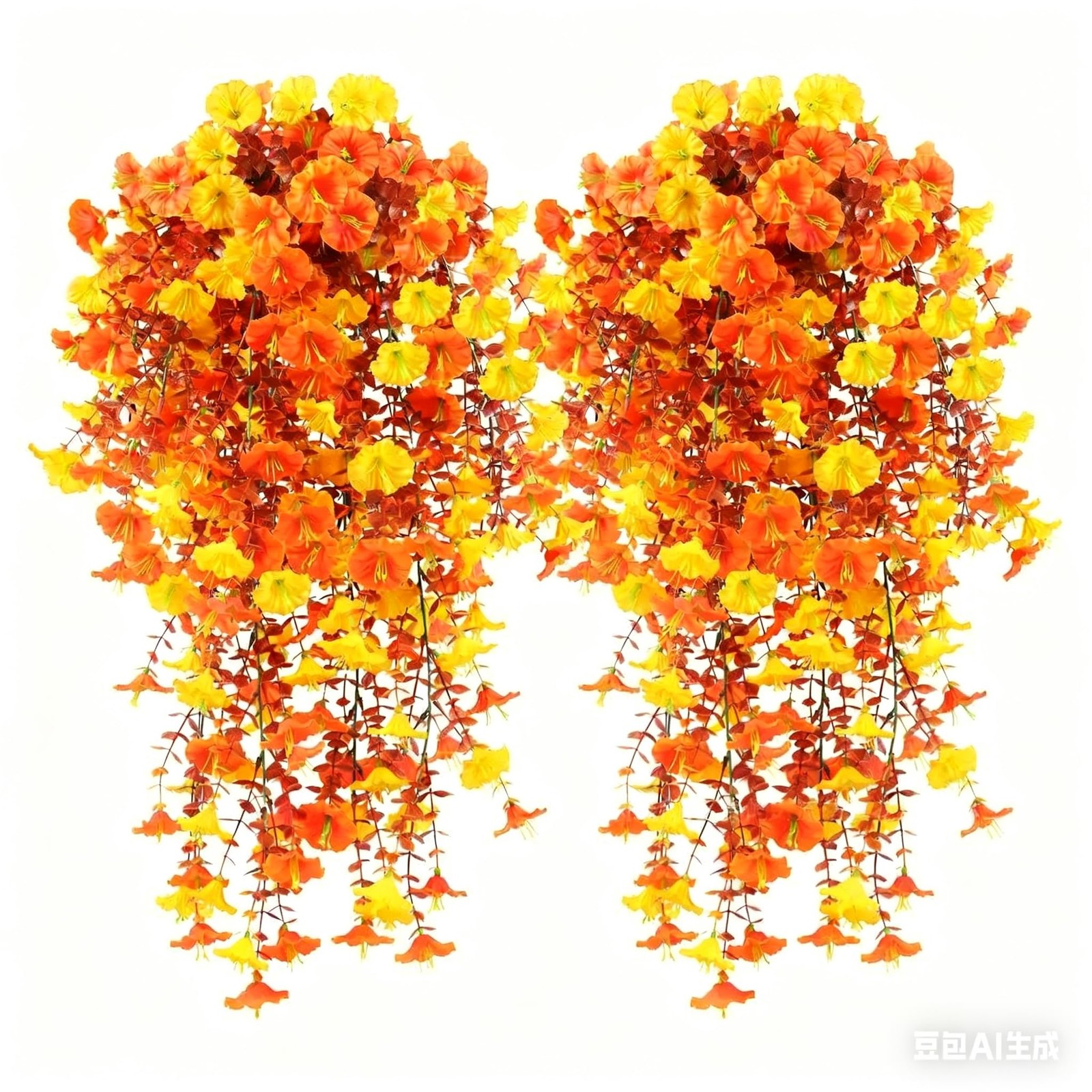 AirSun Artificial Morning Glory Flower Vines, 2pcs 60inch Hanging Plants Silk Ga