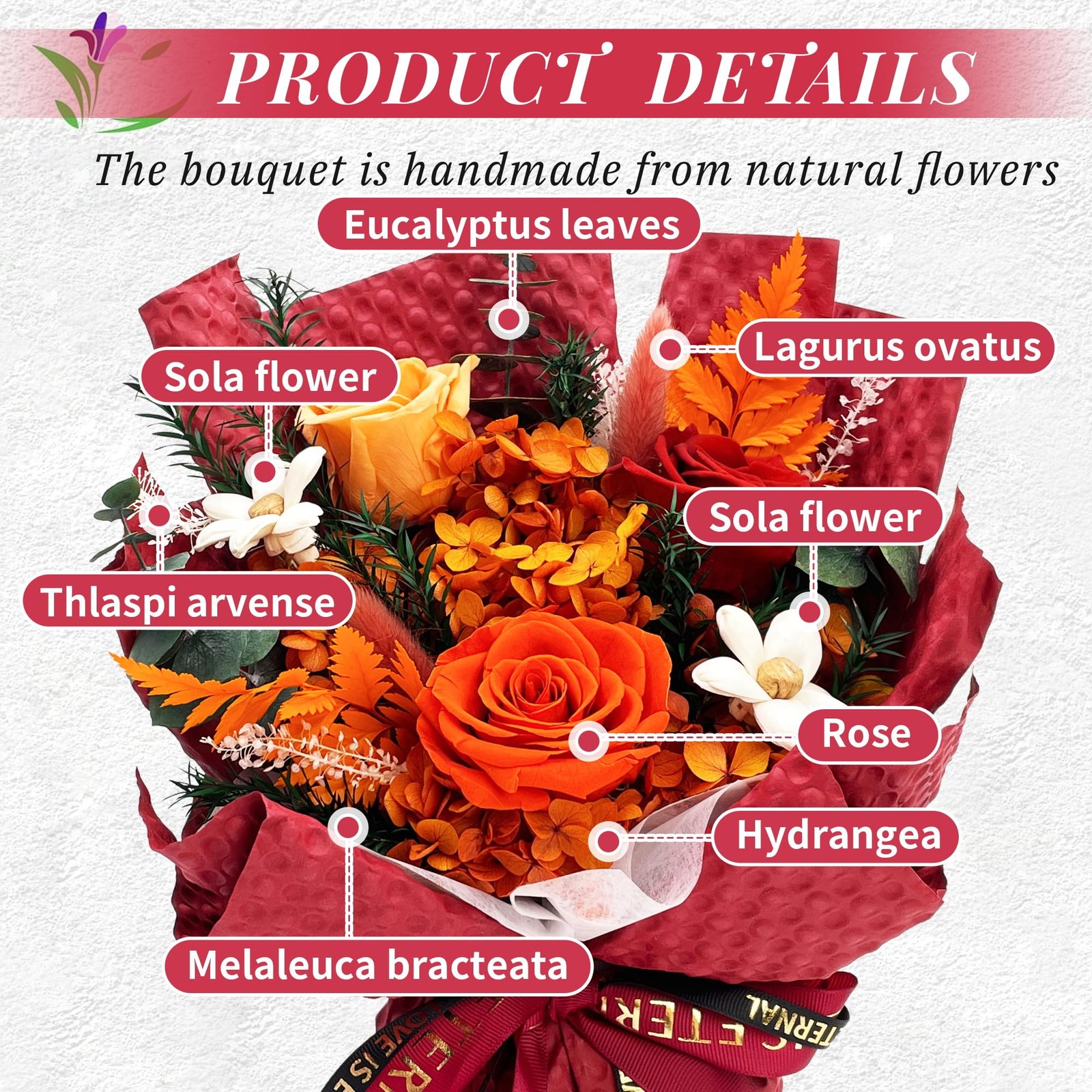 Preserved Flower Bouquet Fresh Flowers Birthday Mothers Day Gift Women