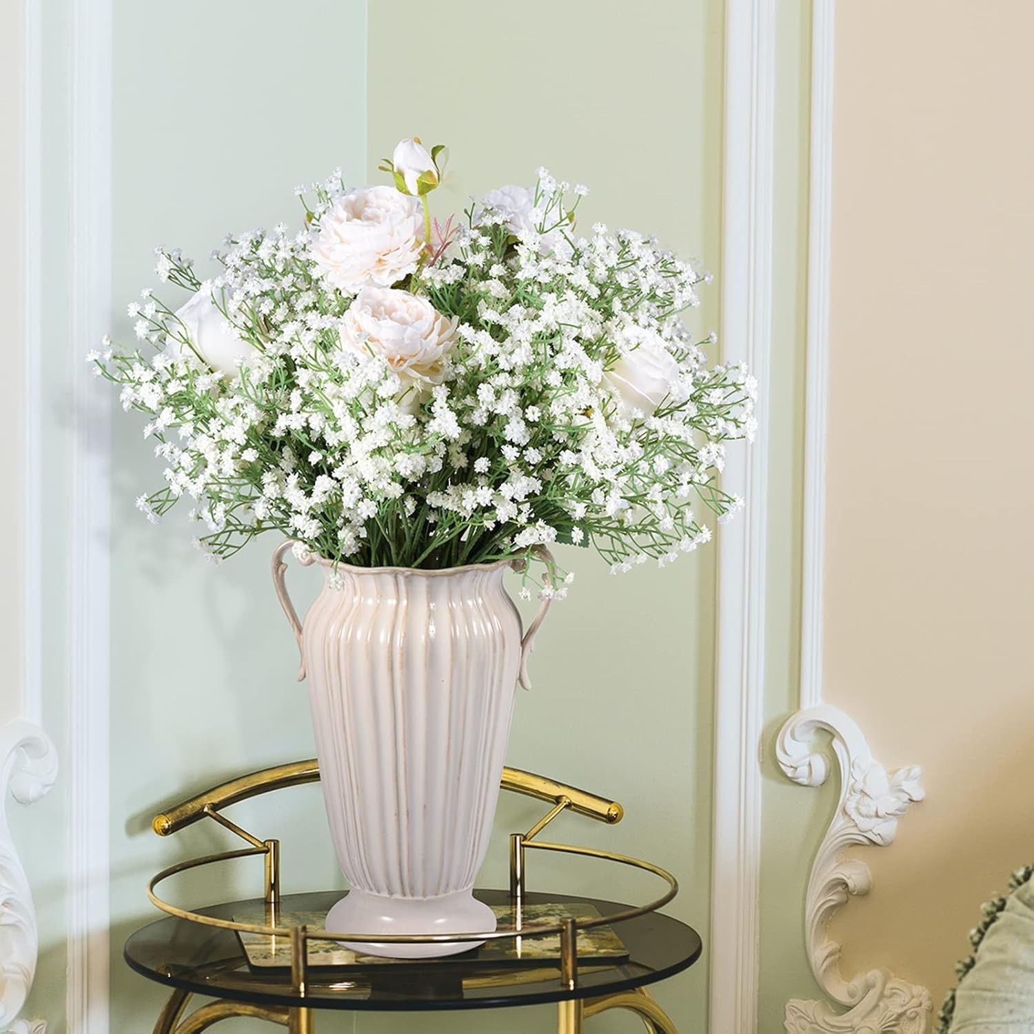 Babys Breath Artificial Flowers,12 Pcs Gypsophila Faux Flowers for Wedding Pa…