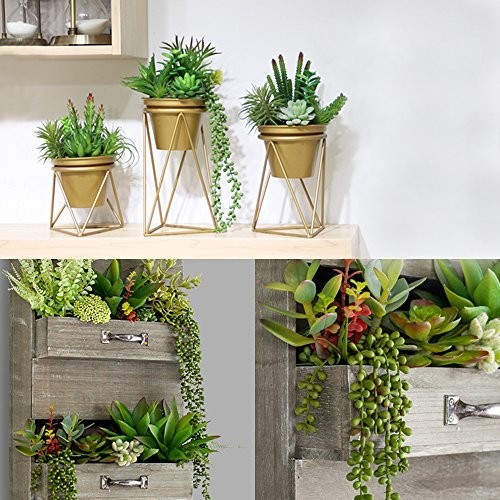 Artificial Succulent Plants 2PCS 13.4 Inch Hanging Faux String of Pearls Decor