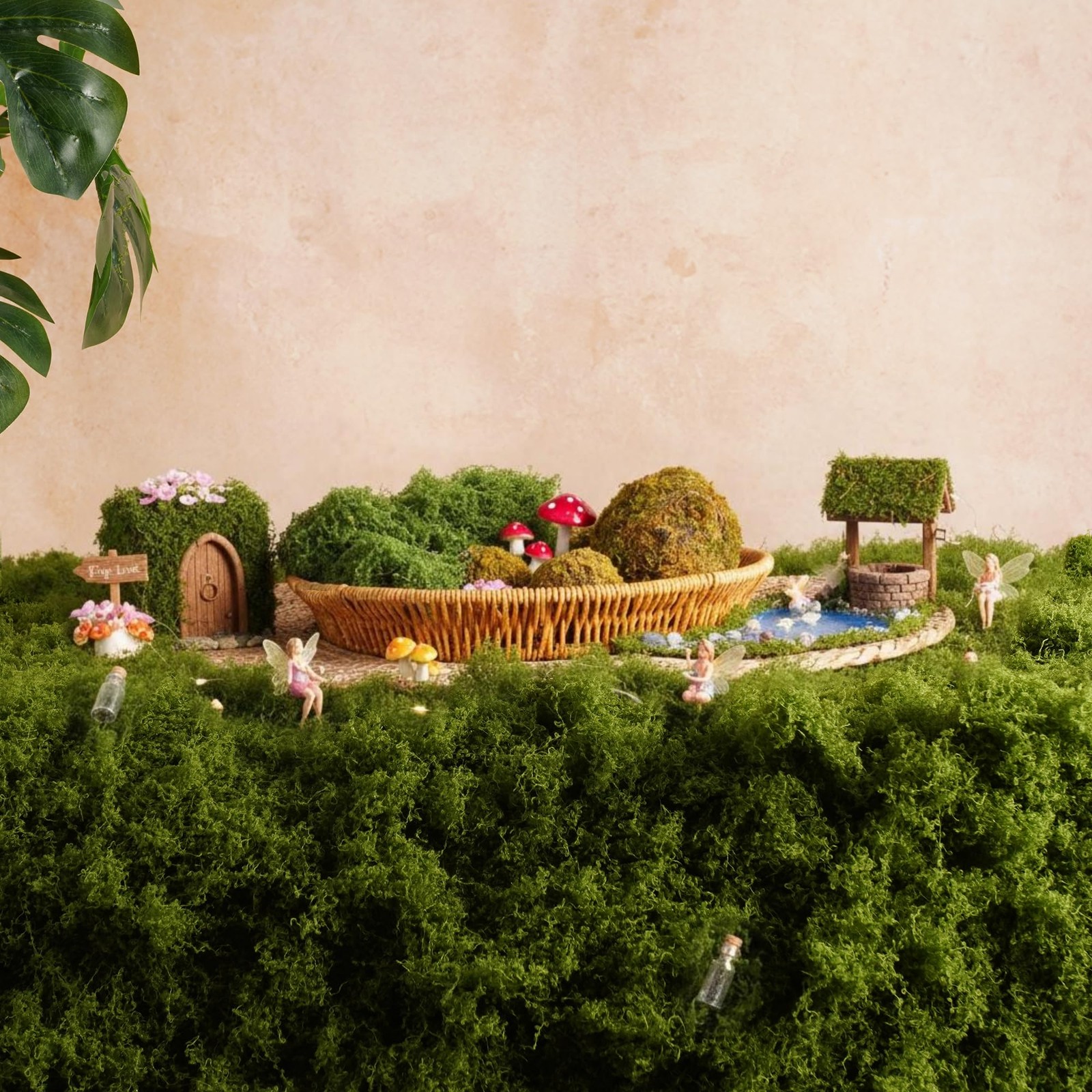 Artificial Fake Moss Mat Table Runner Fairy Garden Decor Grass Wall 39″ X 39″